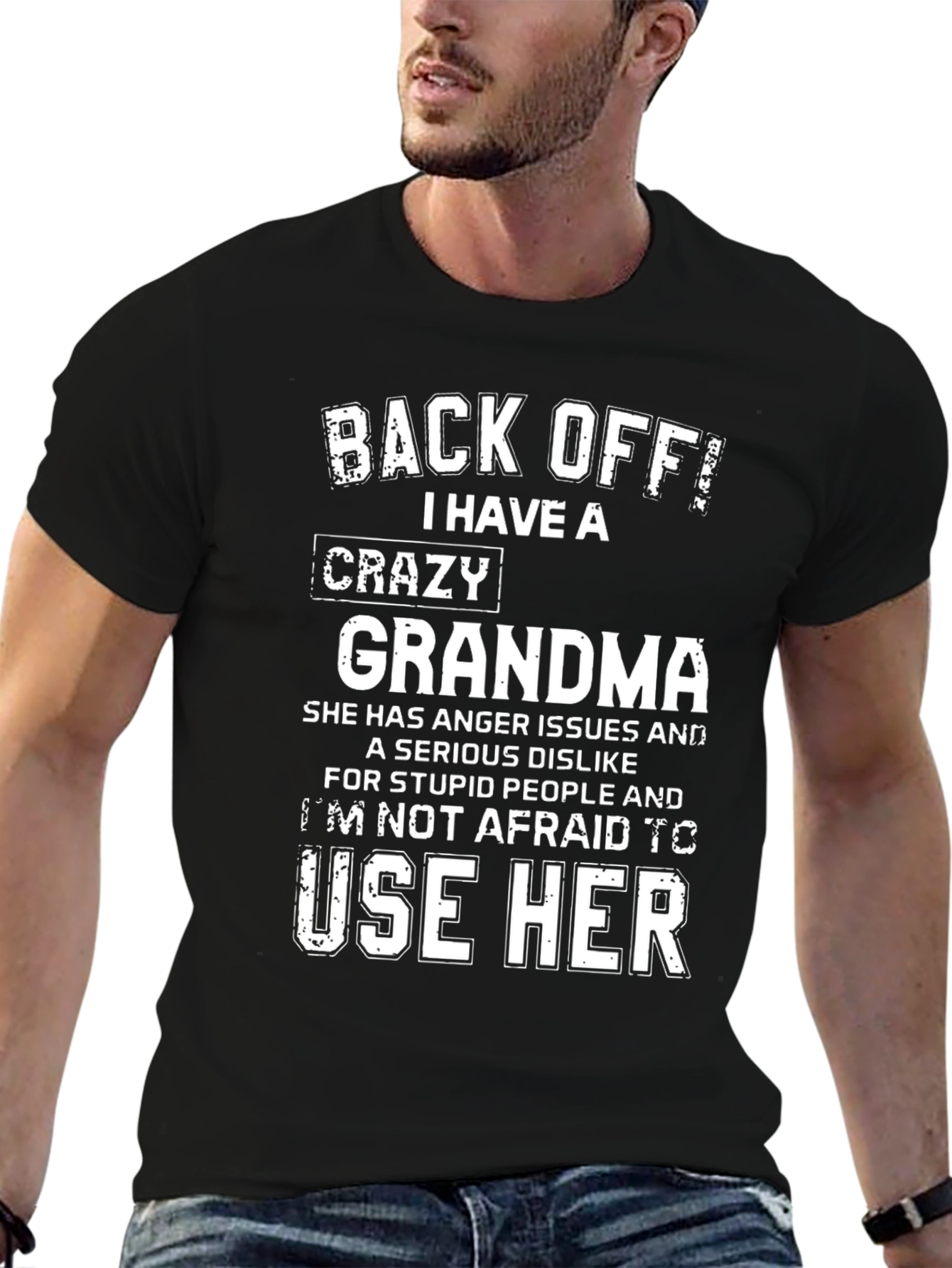 Crazy Grandma Graphic Tee - Novelty Humor T-Shirt