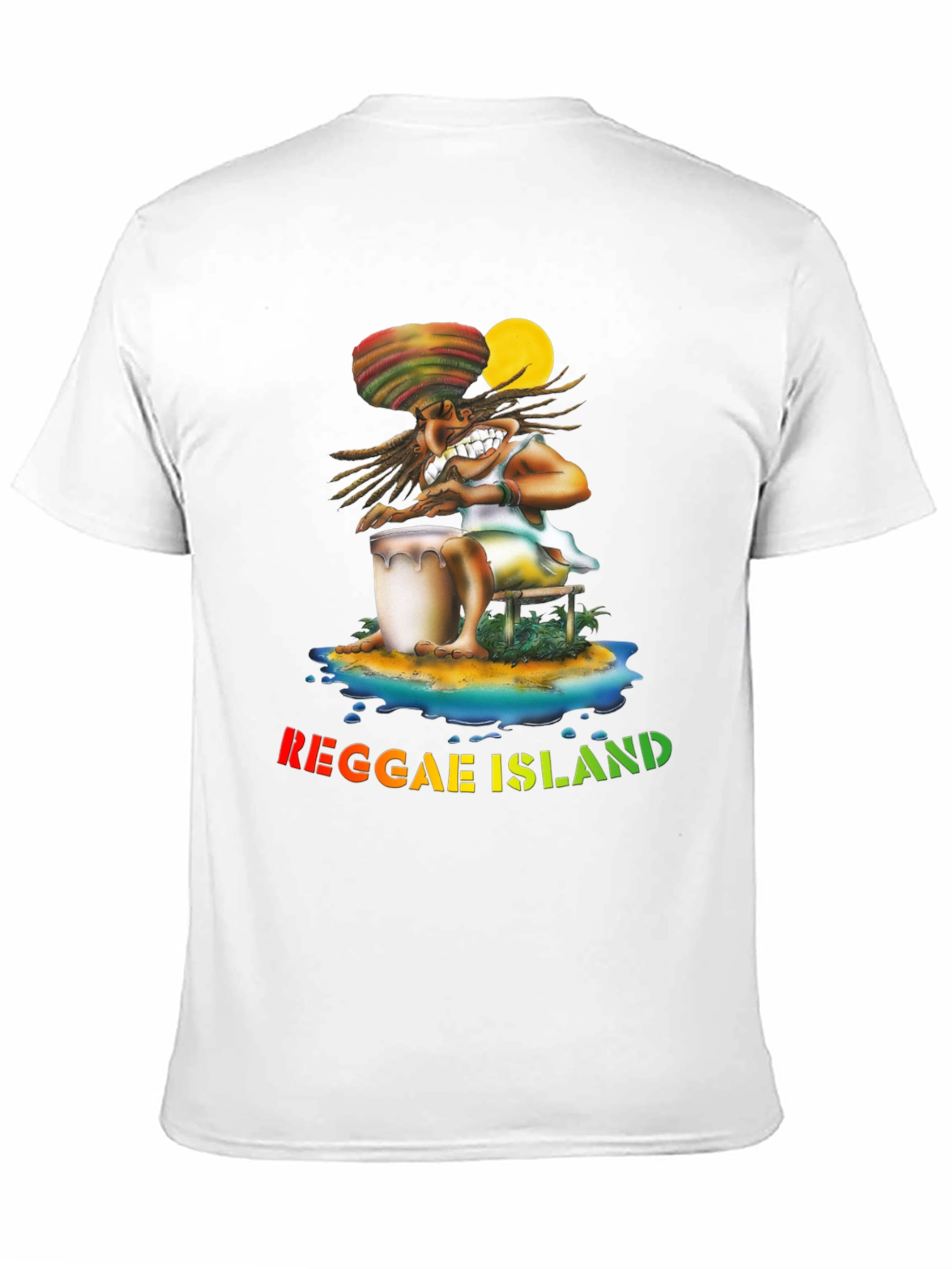 Reggae Island Graphic Print Black T-Shirt
