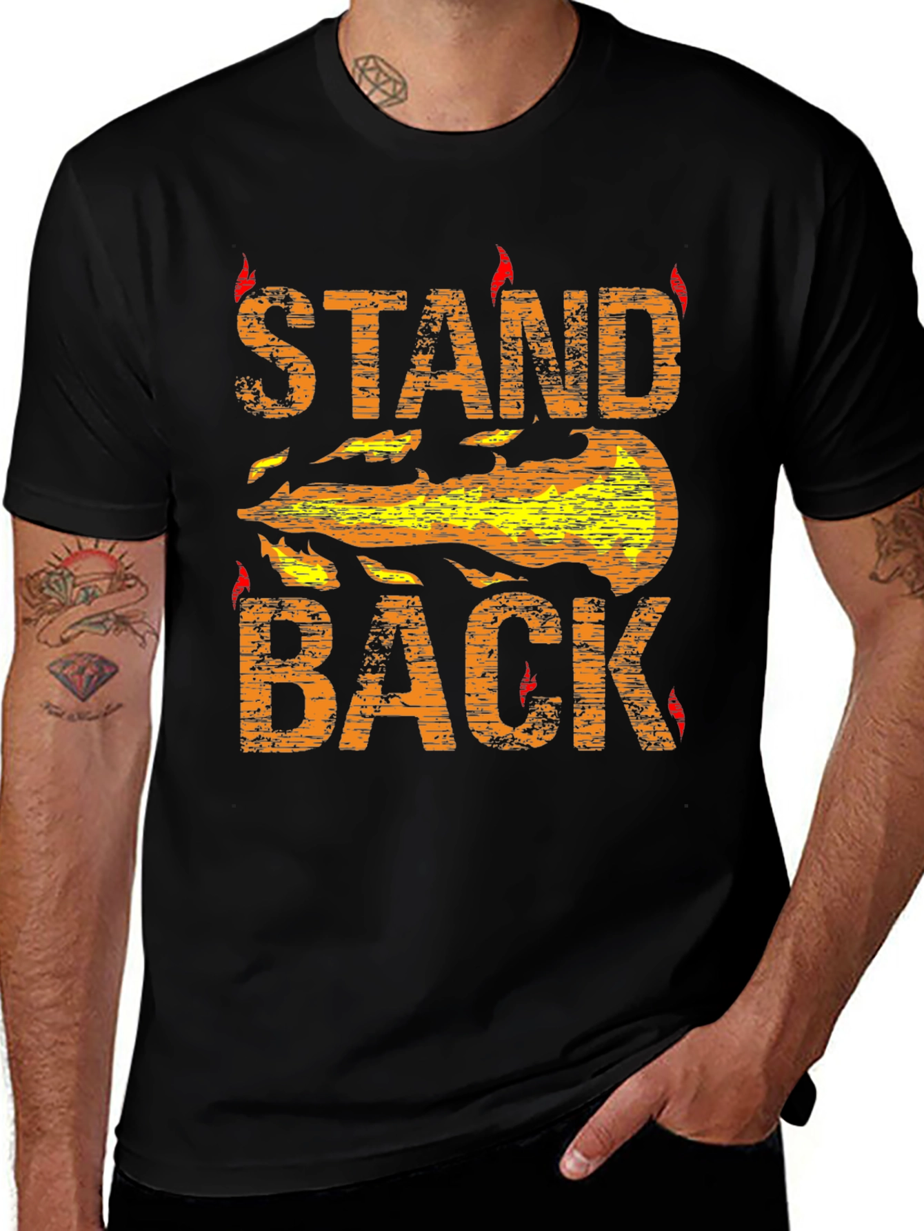 Stand Back Graphic Tee - Black