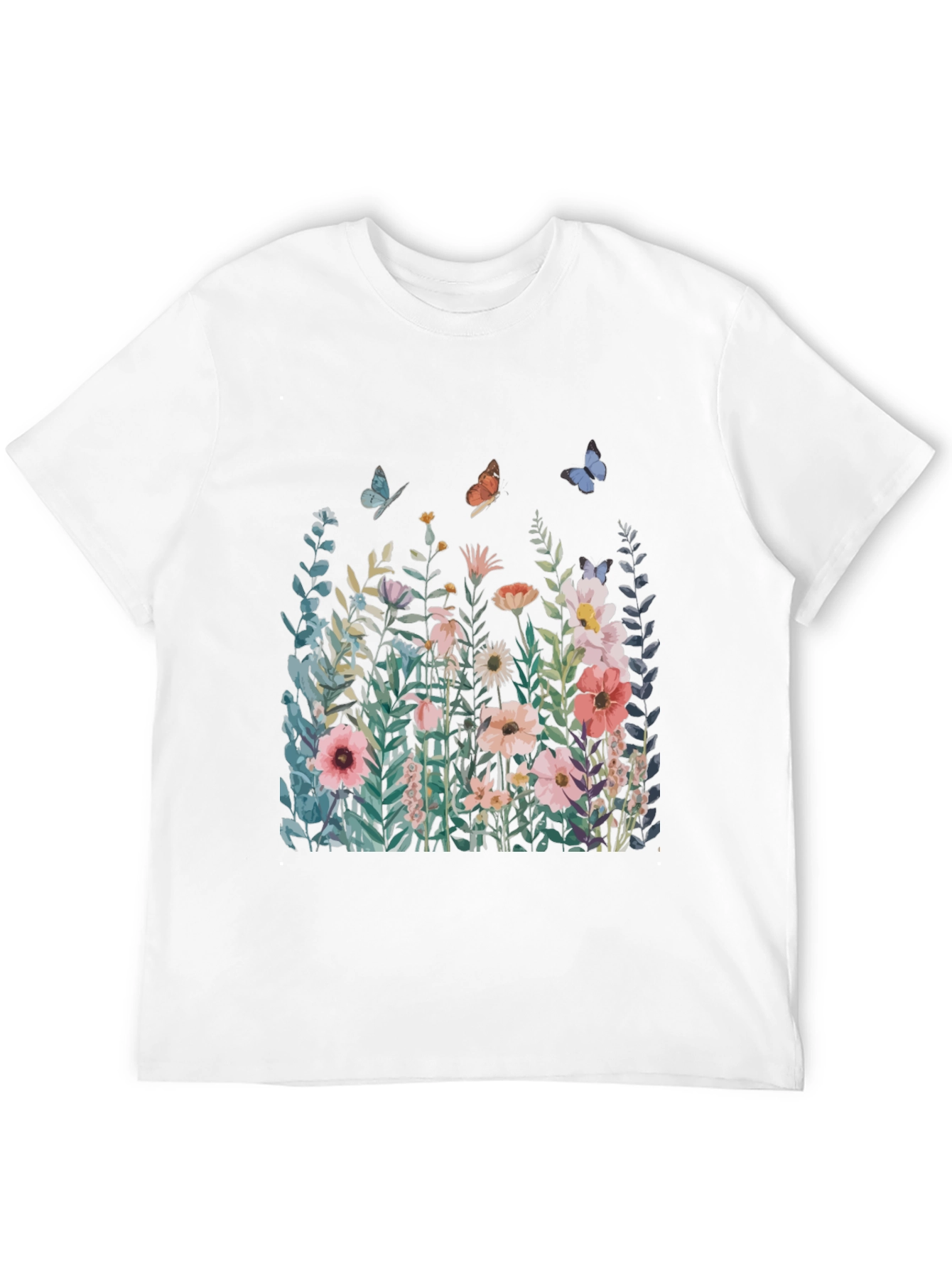 Floral Butterfly Graphic T-Shirt - Nature Inspired Tee