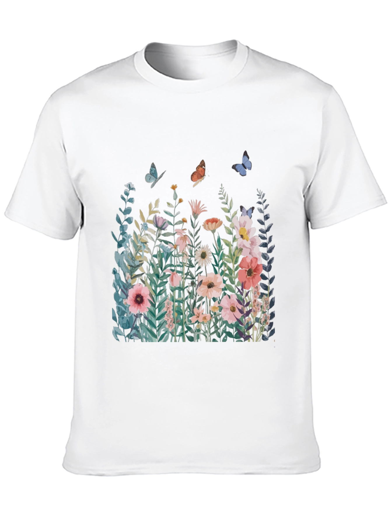 Floral Butterfly Graphic T-Shirt - Nature Inspired Tee