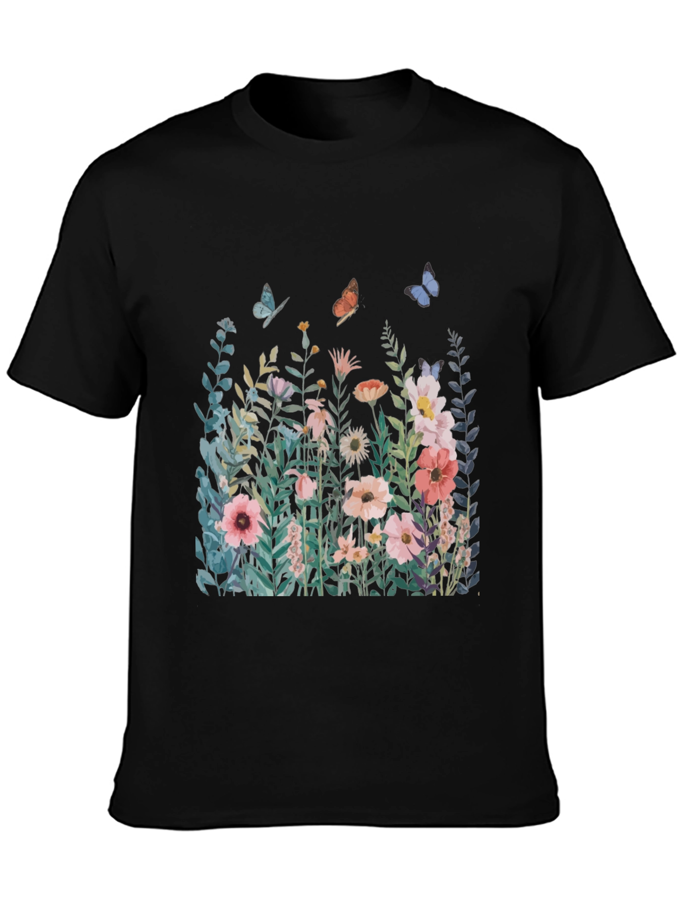 Floral Butterfly Graphic T-Shirt - Nature Inspired Tee