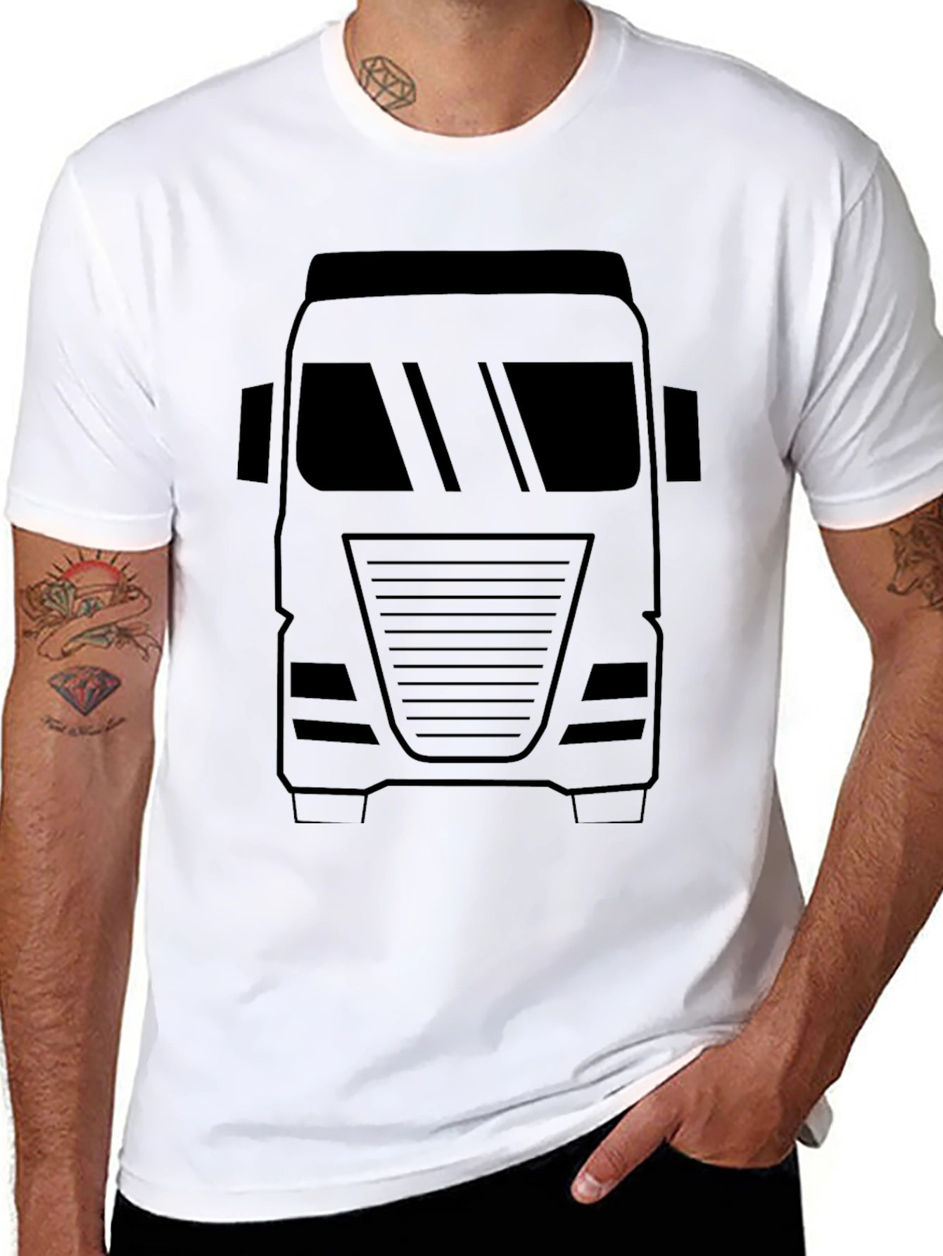 Truck Graphic Tee - Bold Black Print