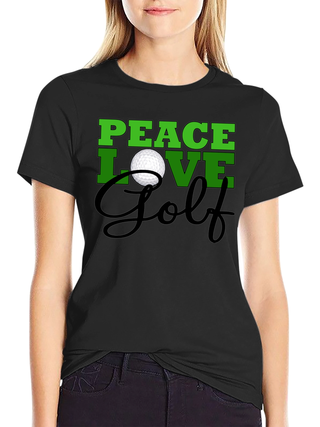 Peace Love Golf T-Shirt -  Trendy Golf Tee
