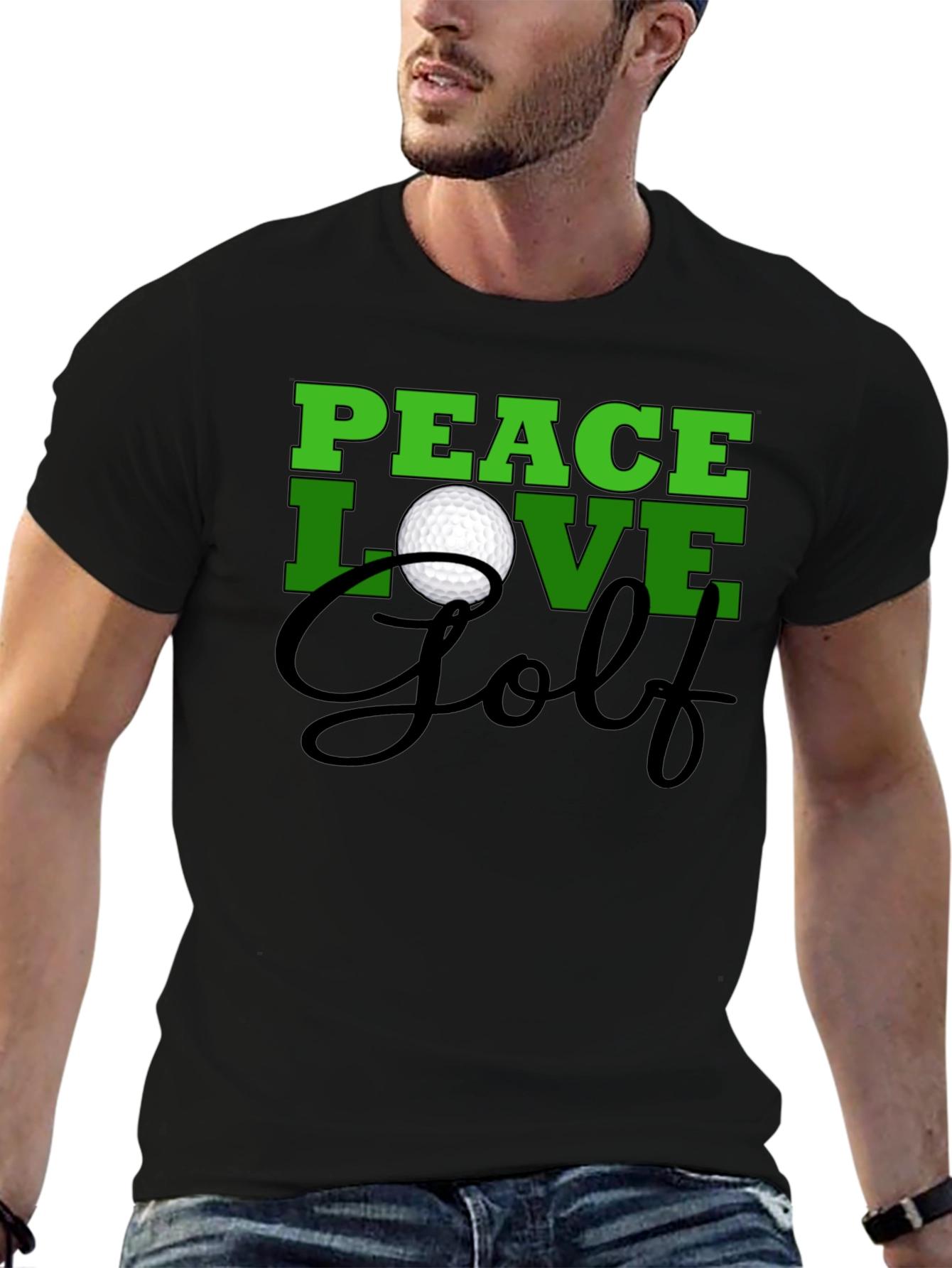 Peace Love Golf T-Shirt -  Trendy Golf Tee