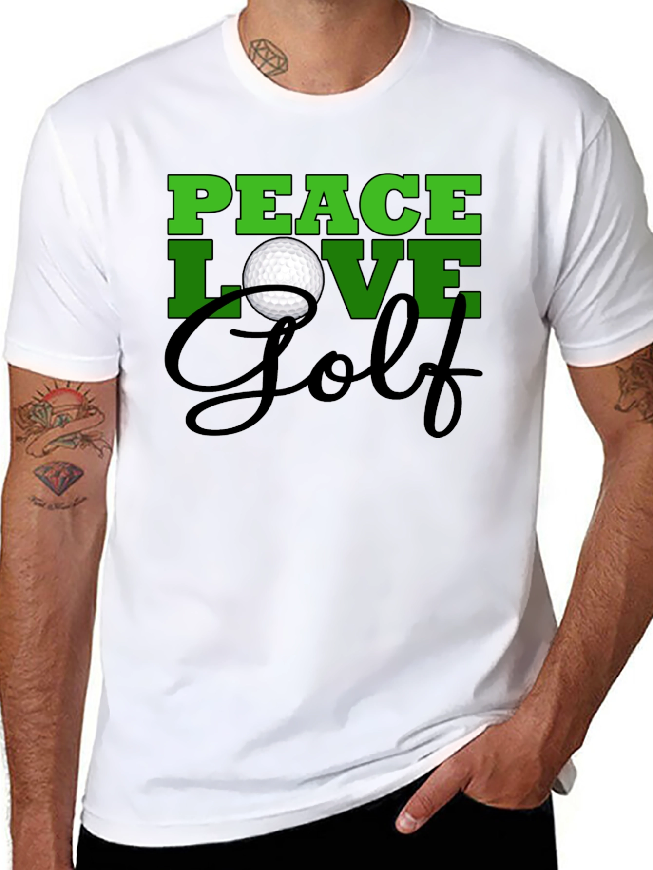 Peace Love Golf T-Shirt -  Trendy Golf Tee
