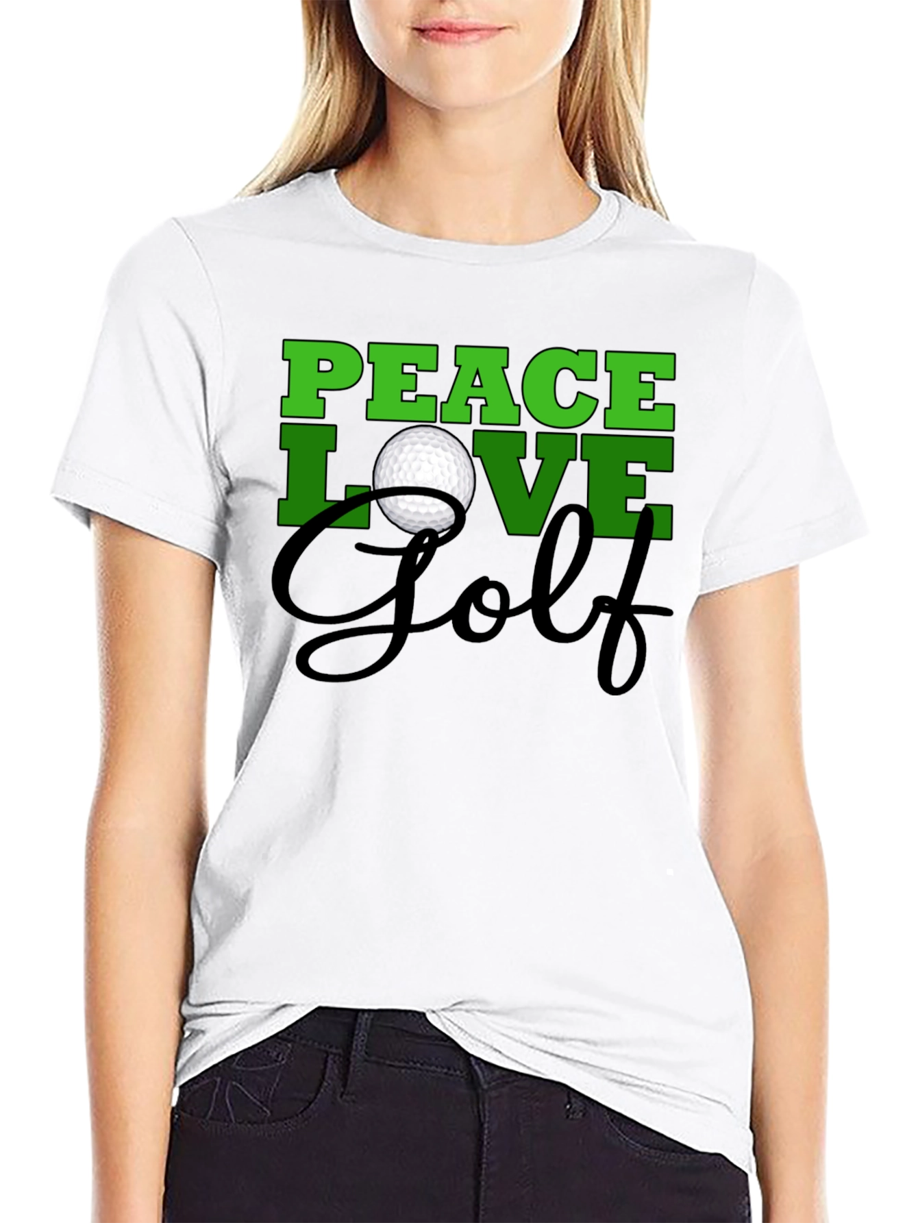 Peace Love Golf T-Shirt -  Trendy Golf Tee