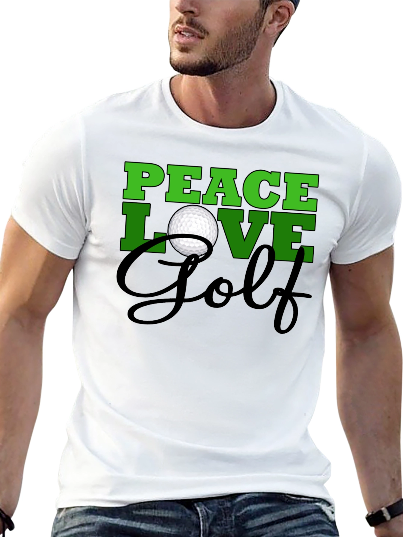 Peace Love Golf T-Shirt -  Trendy Golf Tee