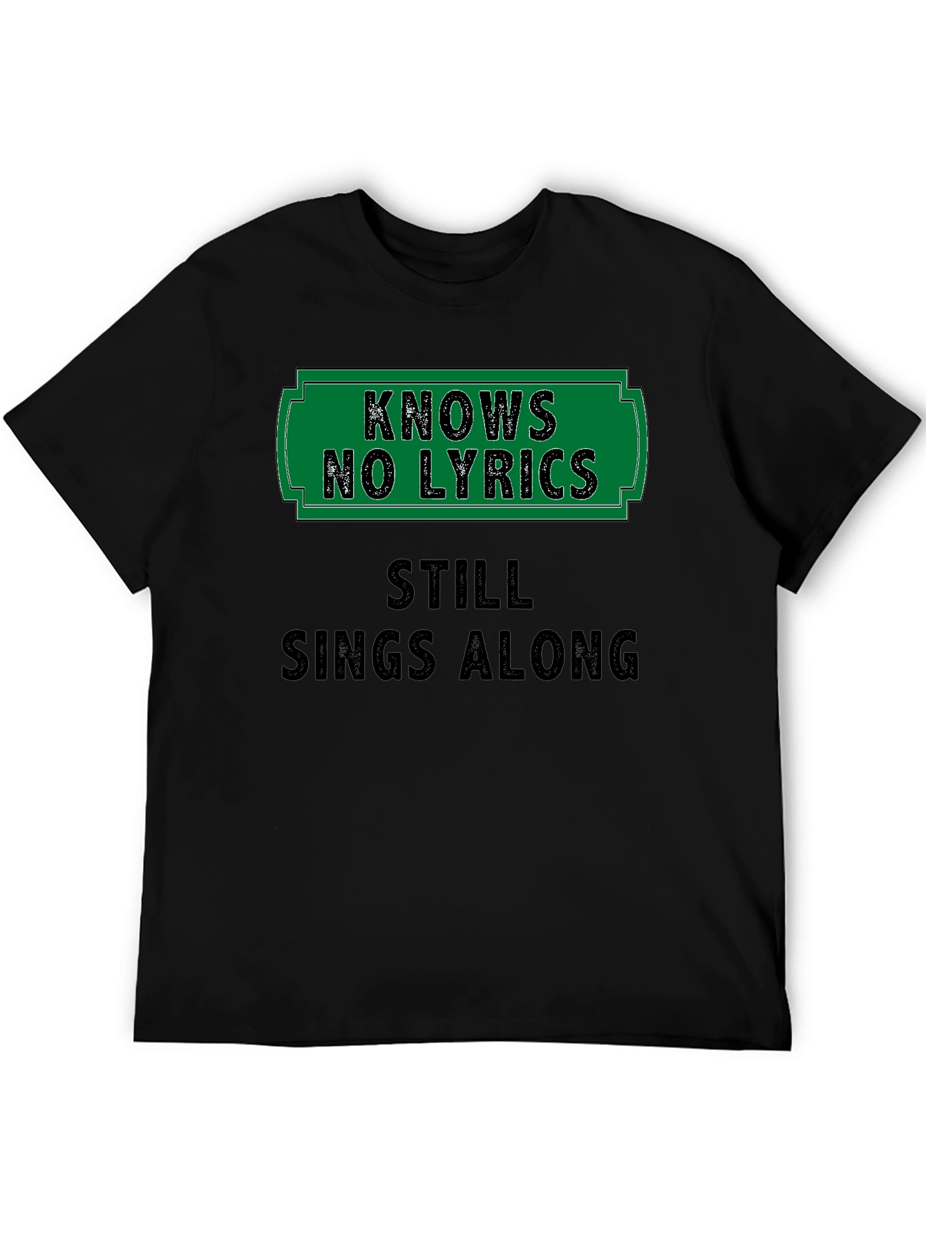 Knows No Lyrics Mens Black T-Shirt