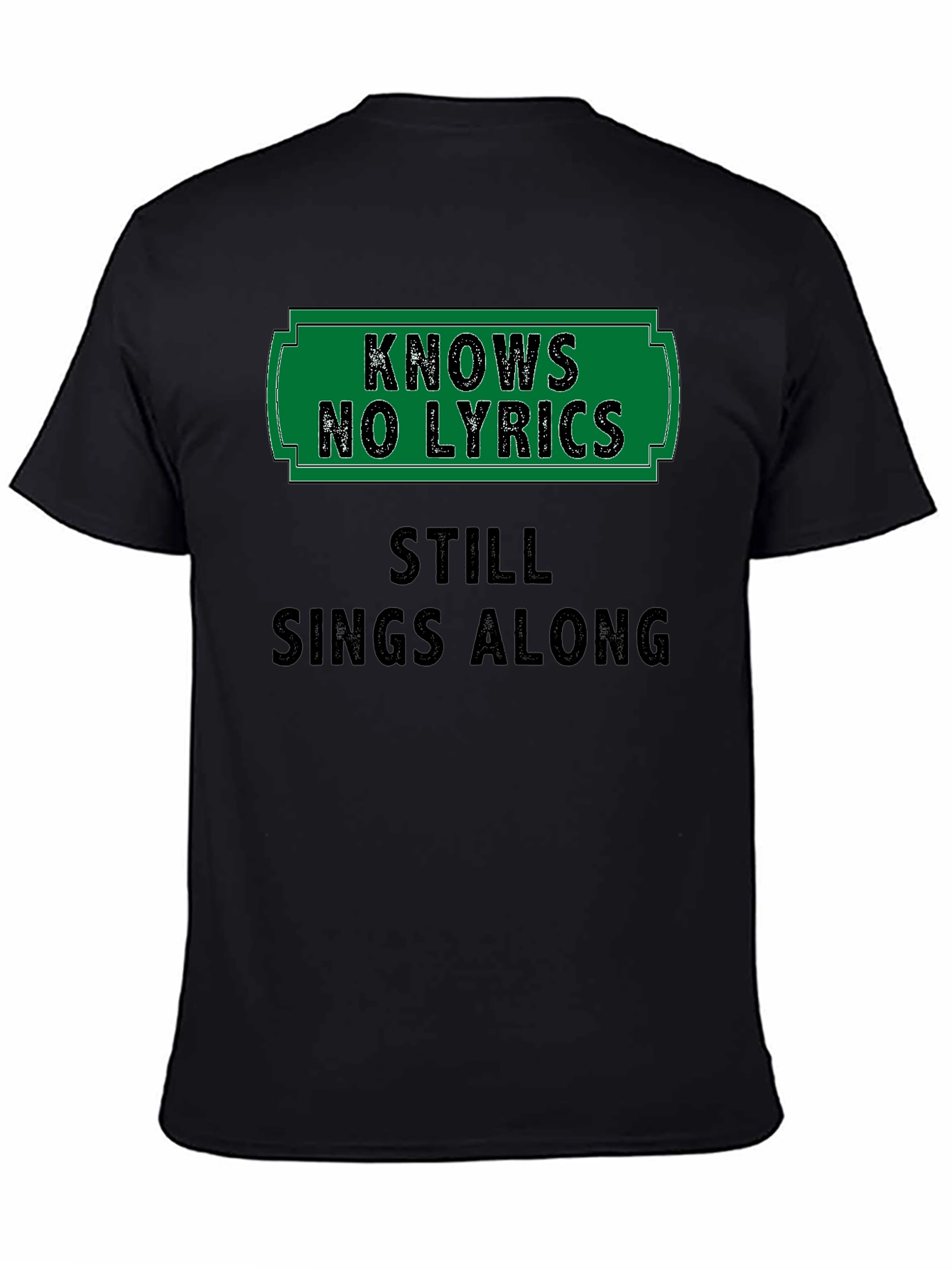 Knows No Lyrics Mens Black T-Shirt