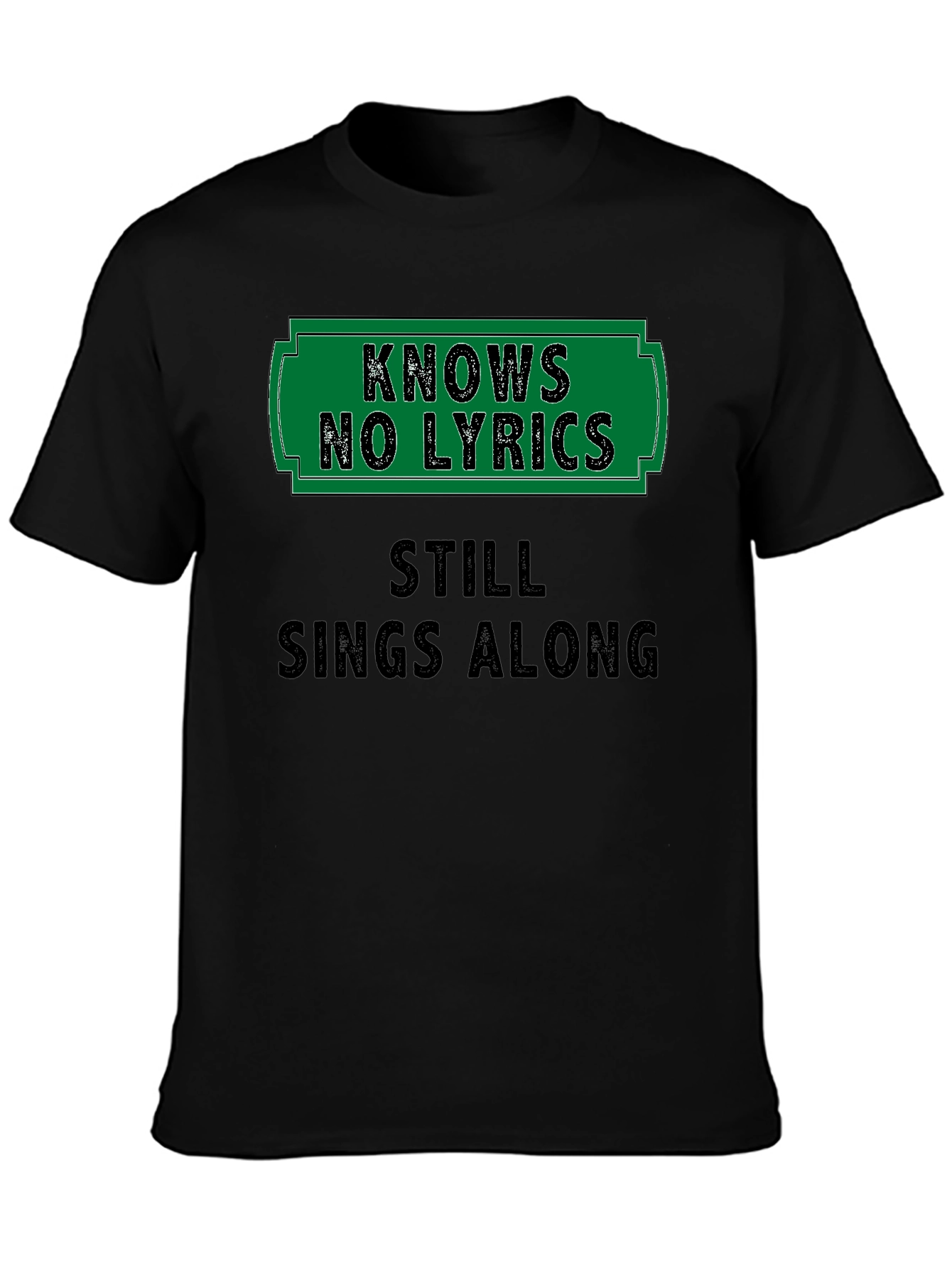 Knows No Lyrics Mens Black T-Shirt