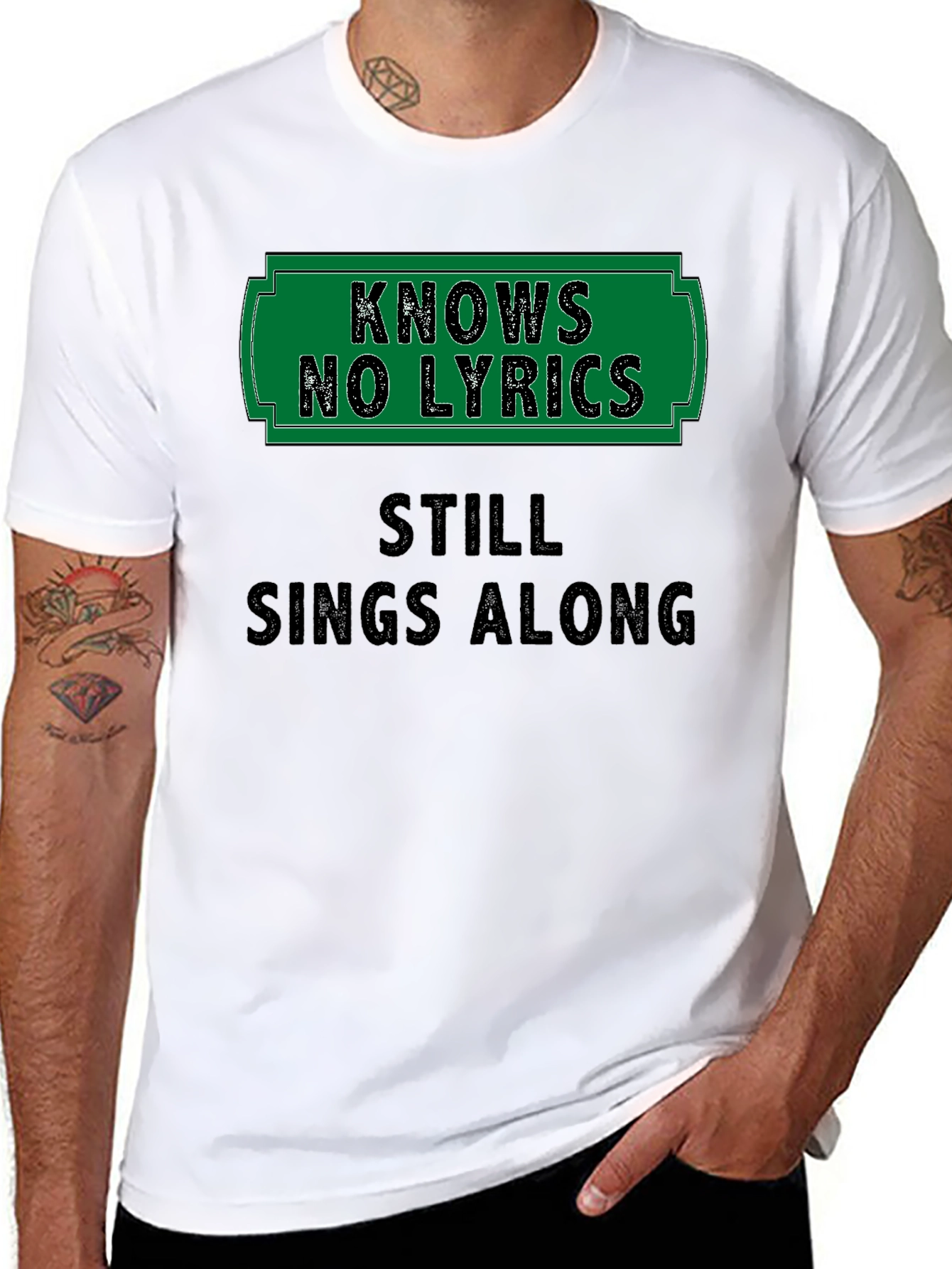 Knows No Lyrics Mens Black T-Shirt