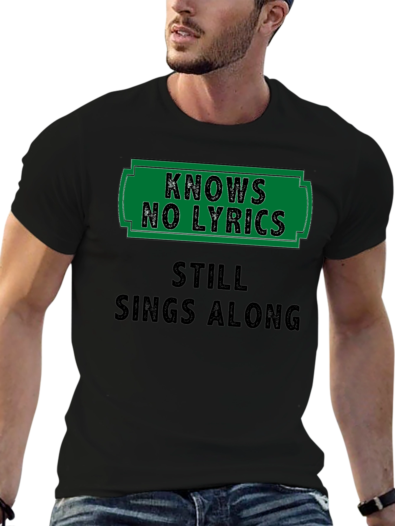 Knows No Lyrics Mens Black T-Shirt