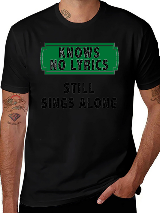 Knows No Lyrics Mens Black T-Shirt