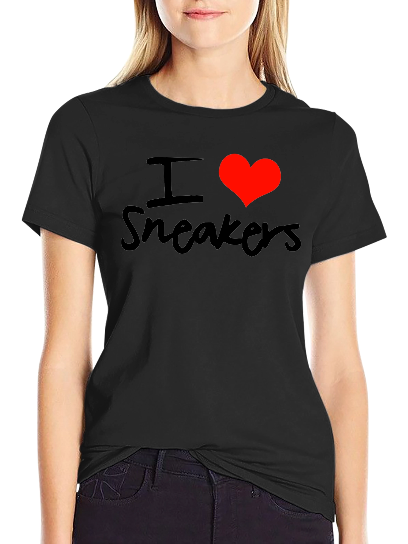 I Heart Sneakers Graphic T-Shirt - Black