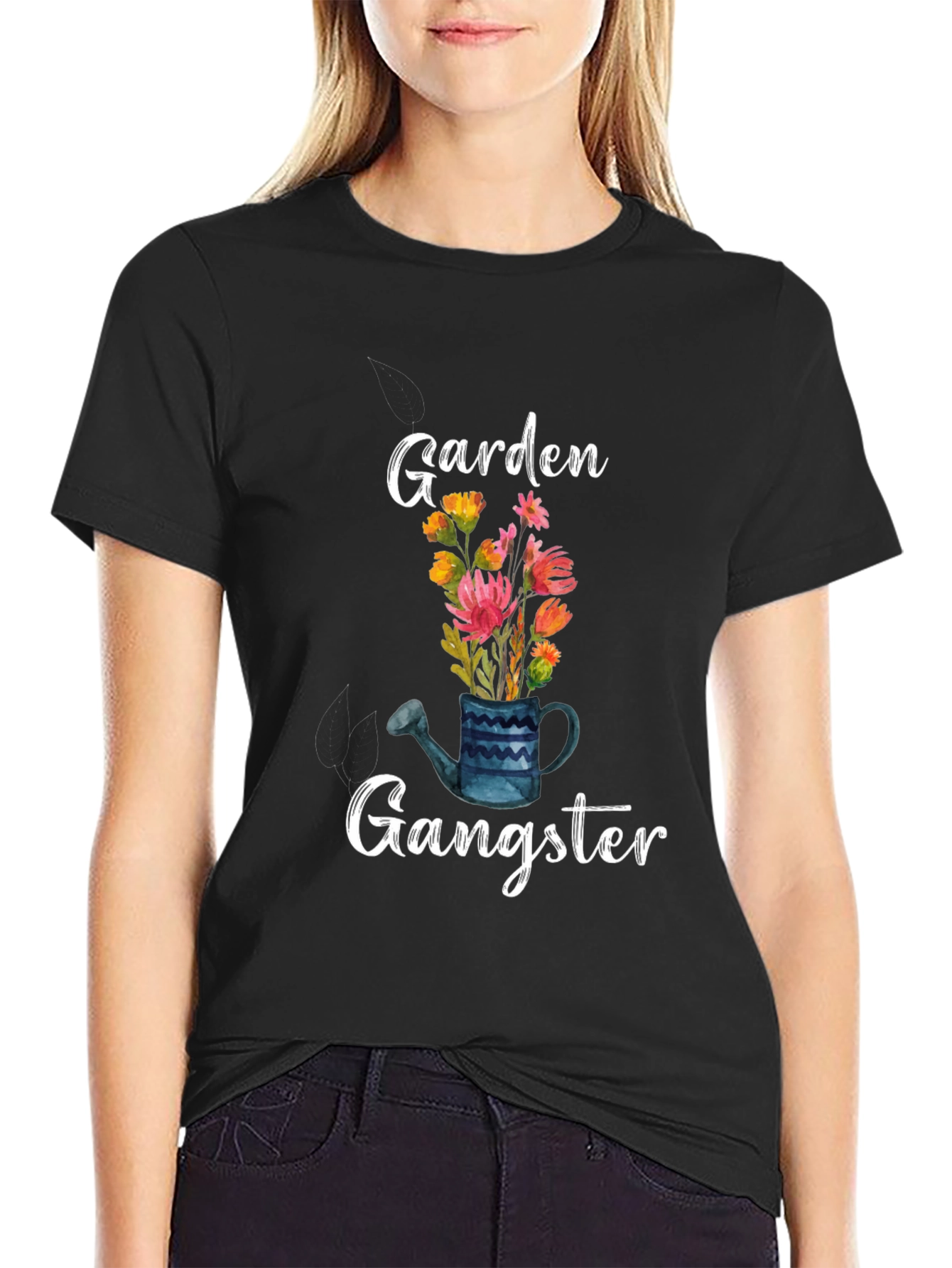 Garden Gangster Tee - Floral Watering Can Design