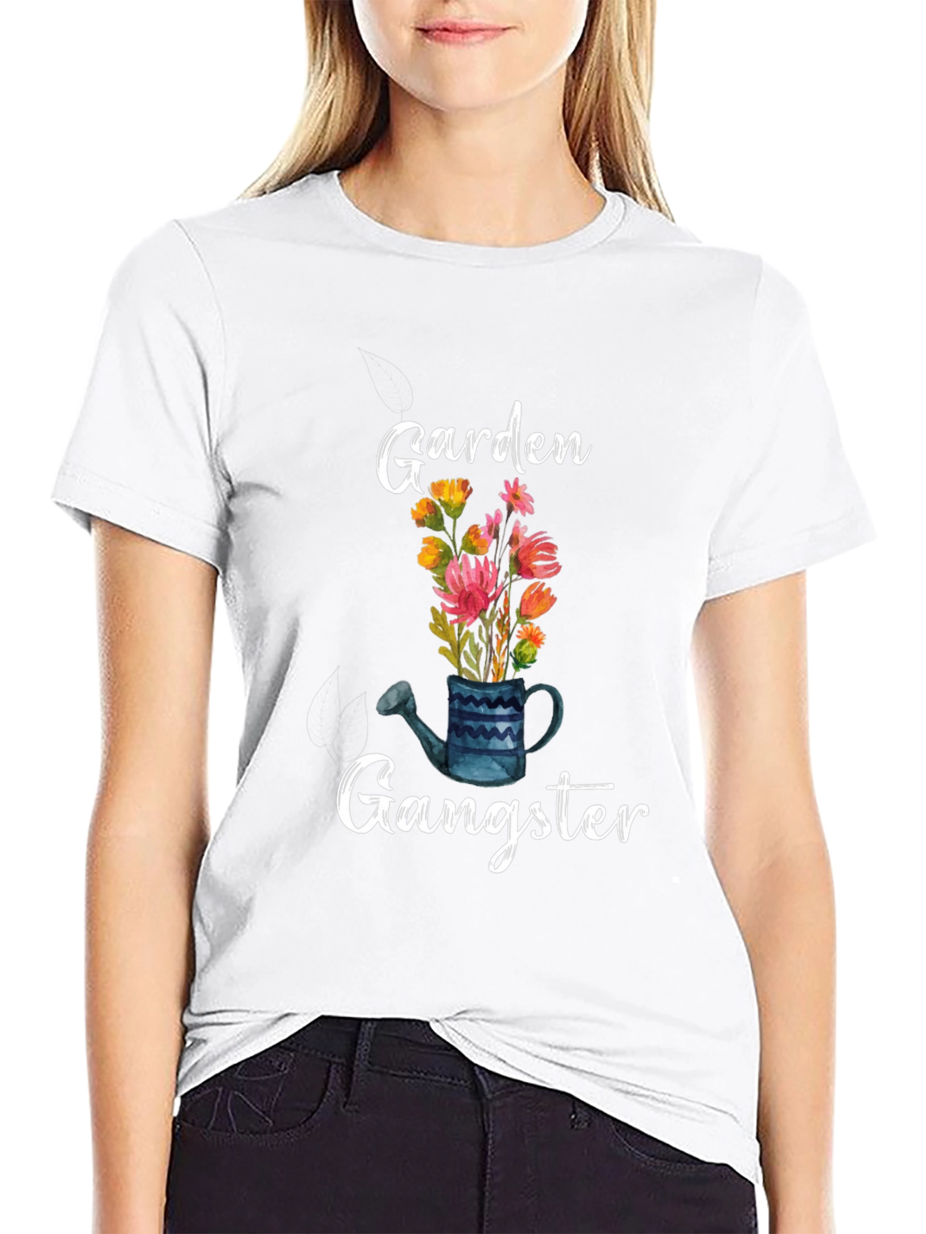 Garden Gangster Tee - Floral Watering Can Design