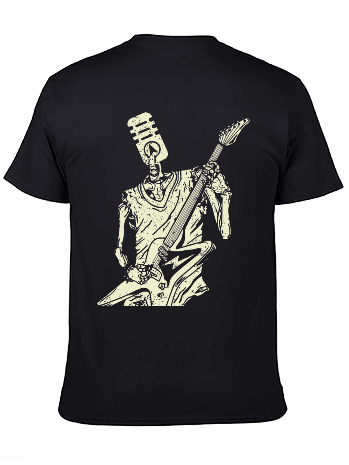 Rock On Skeleton T-Shirt - Black