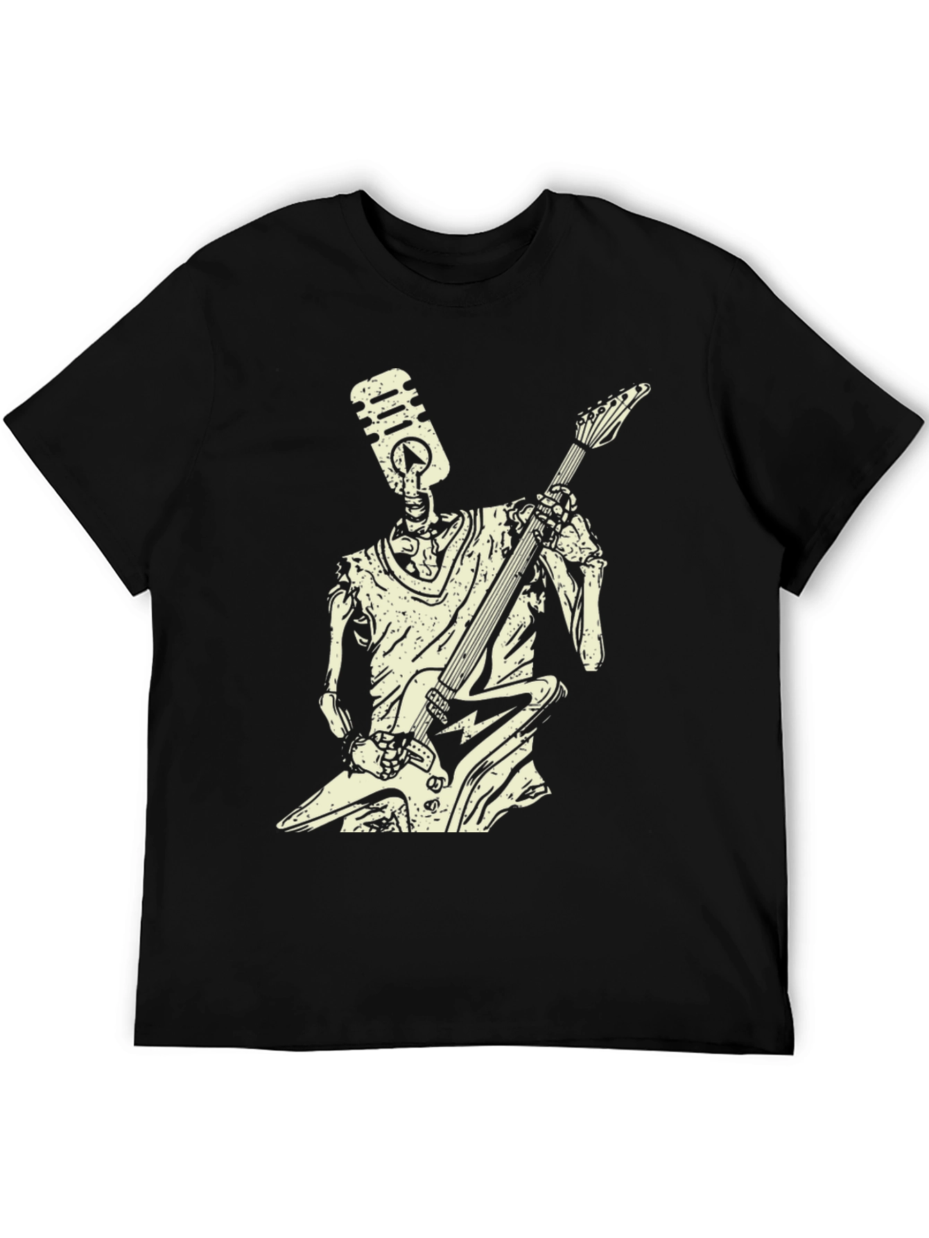Rock On Skeleton T-Shirt - Black