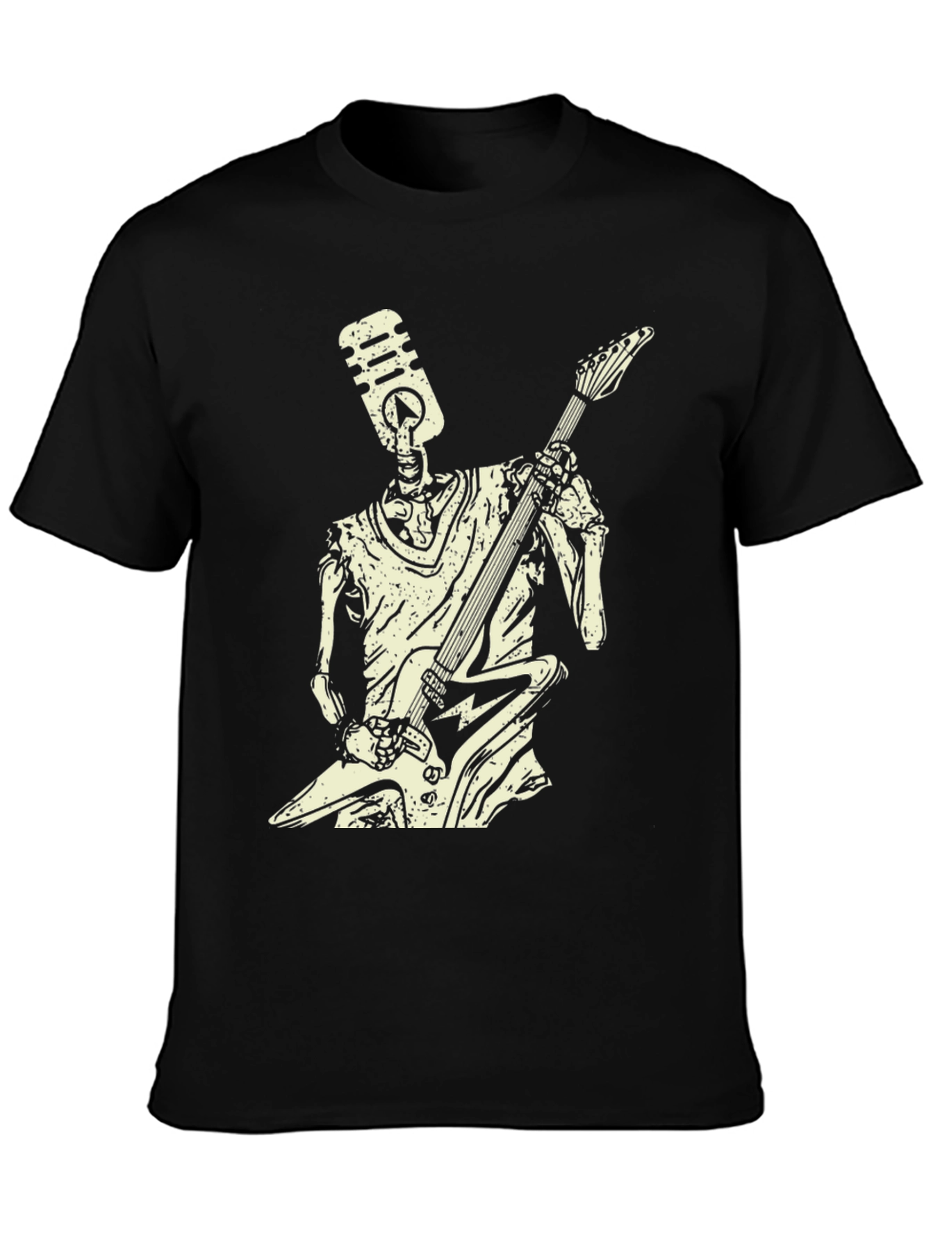 Rock On Skeleton T-Shirt - Black