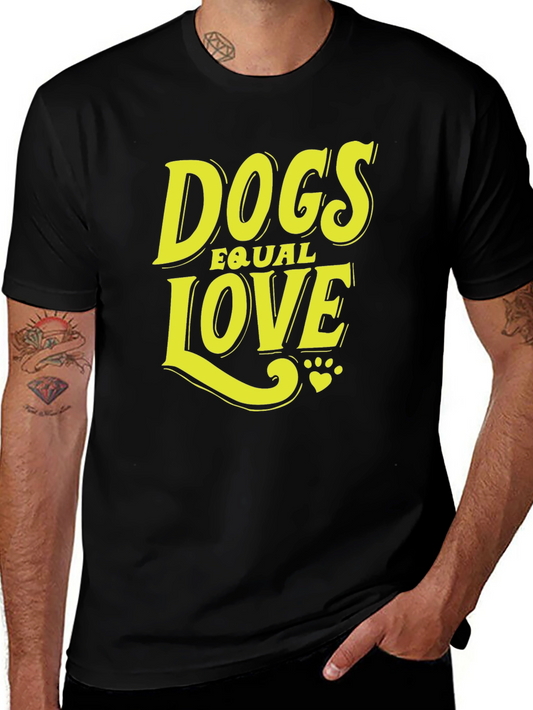 Dogs Equal Love Graphic T-Shirt - Black