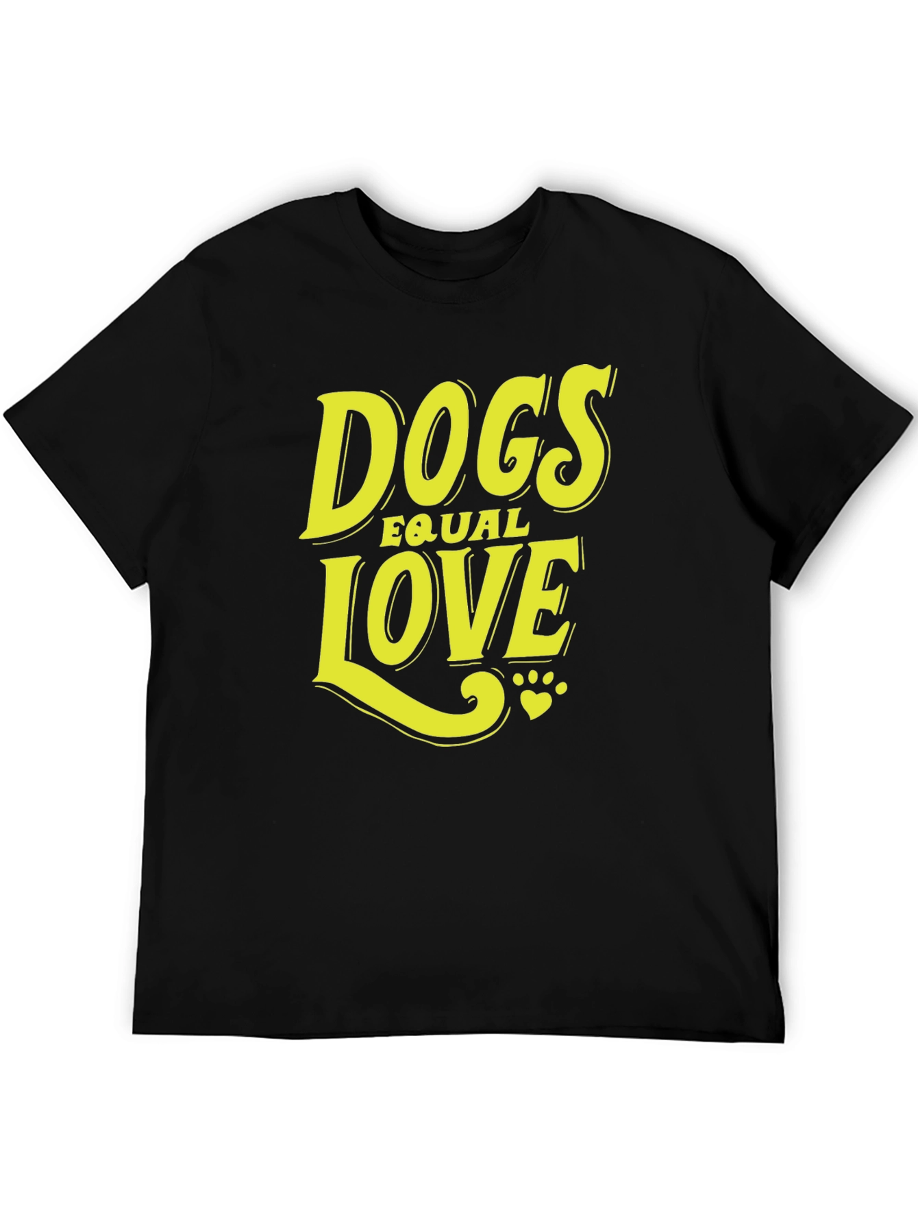 Dogs Equal Love Graphic T-Shirt - Black