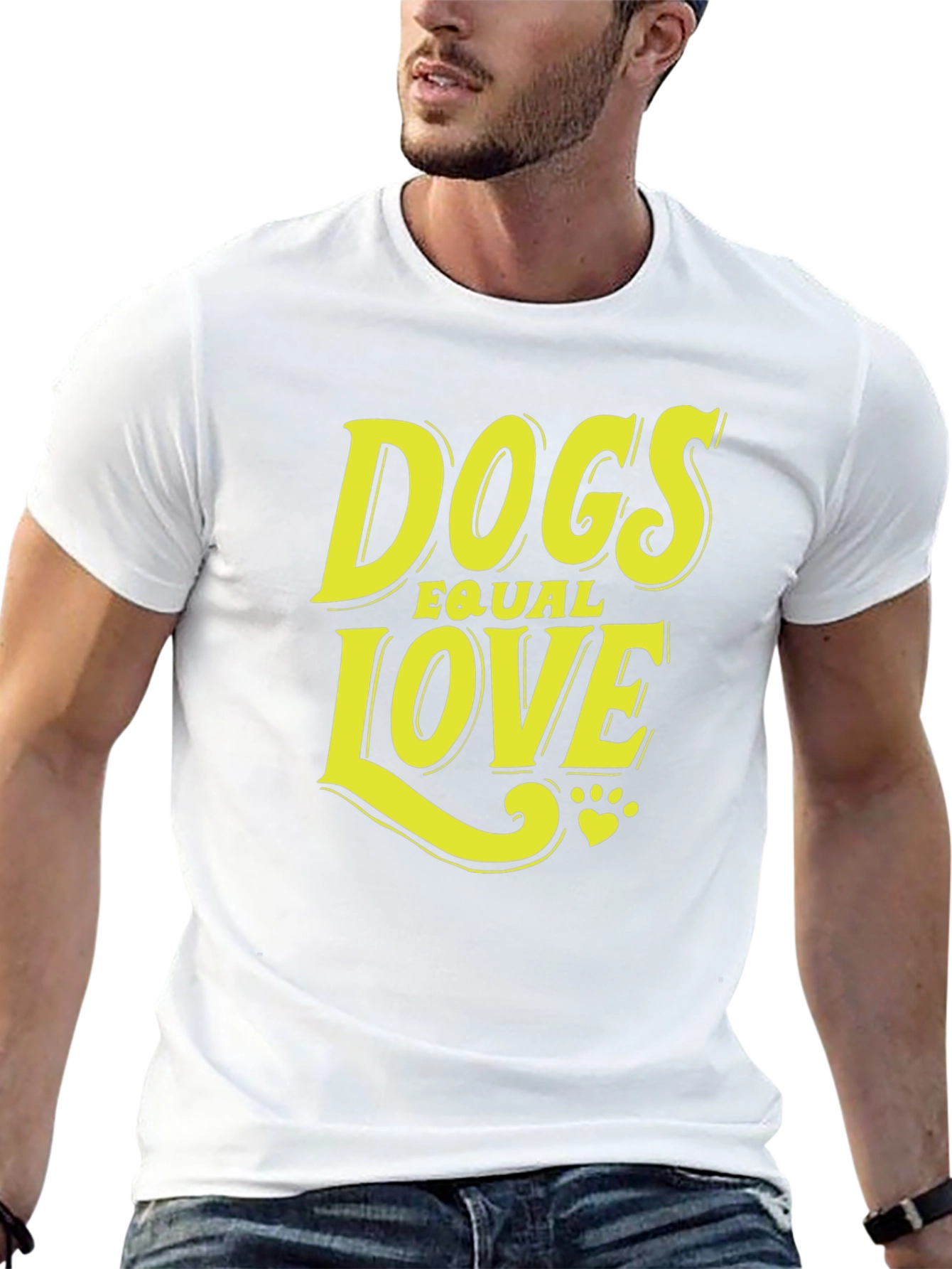 Dogs Equal Love Graphic T-Shirt - Black