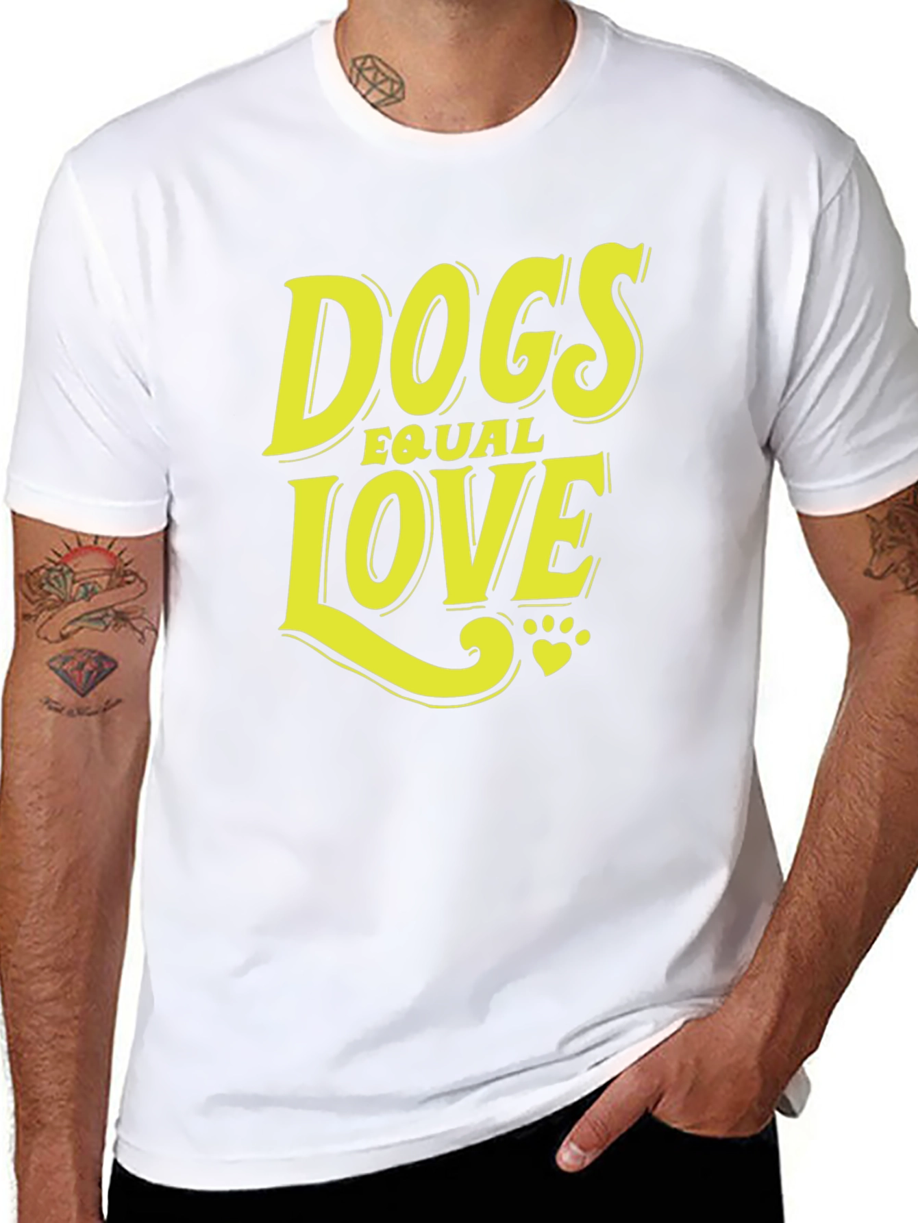 Dogs Equal Love Graphic T-Shirt - Black