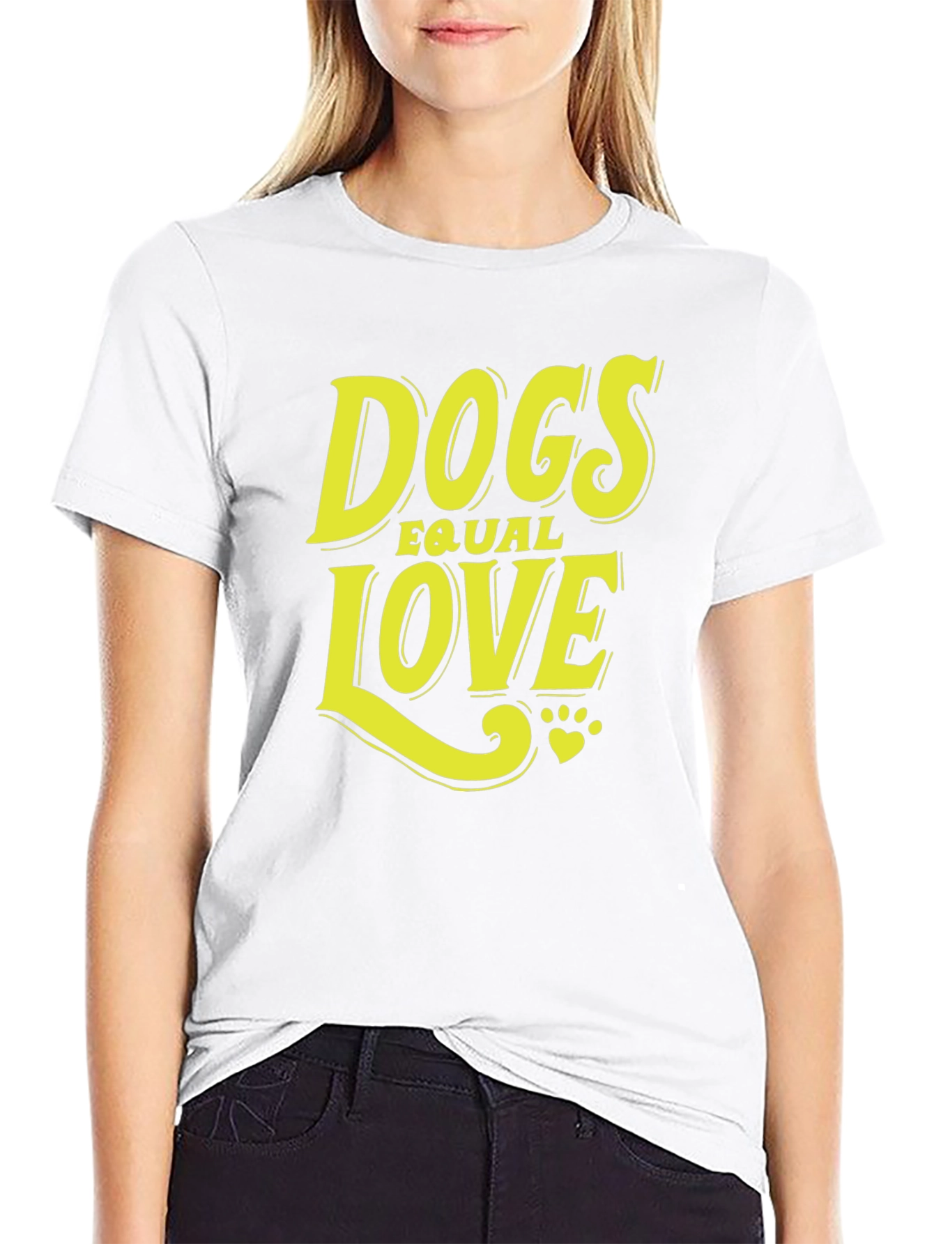 Dogs Equal Love Graphic T-Shirt - Black
