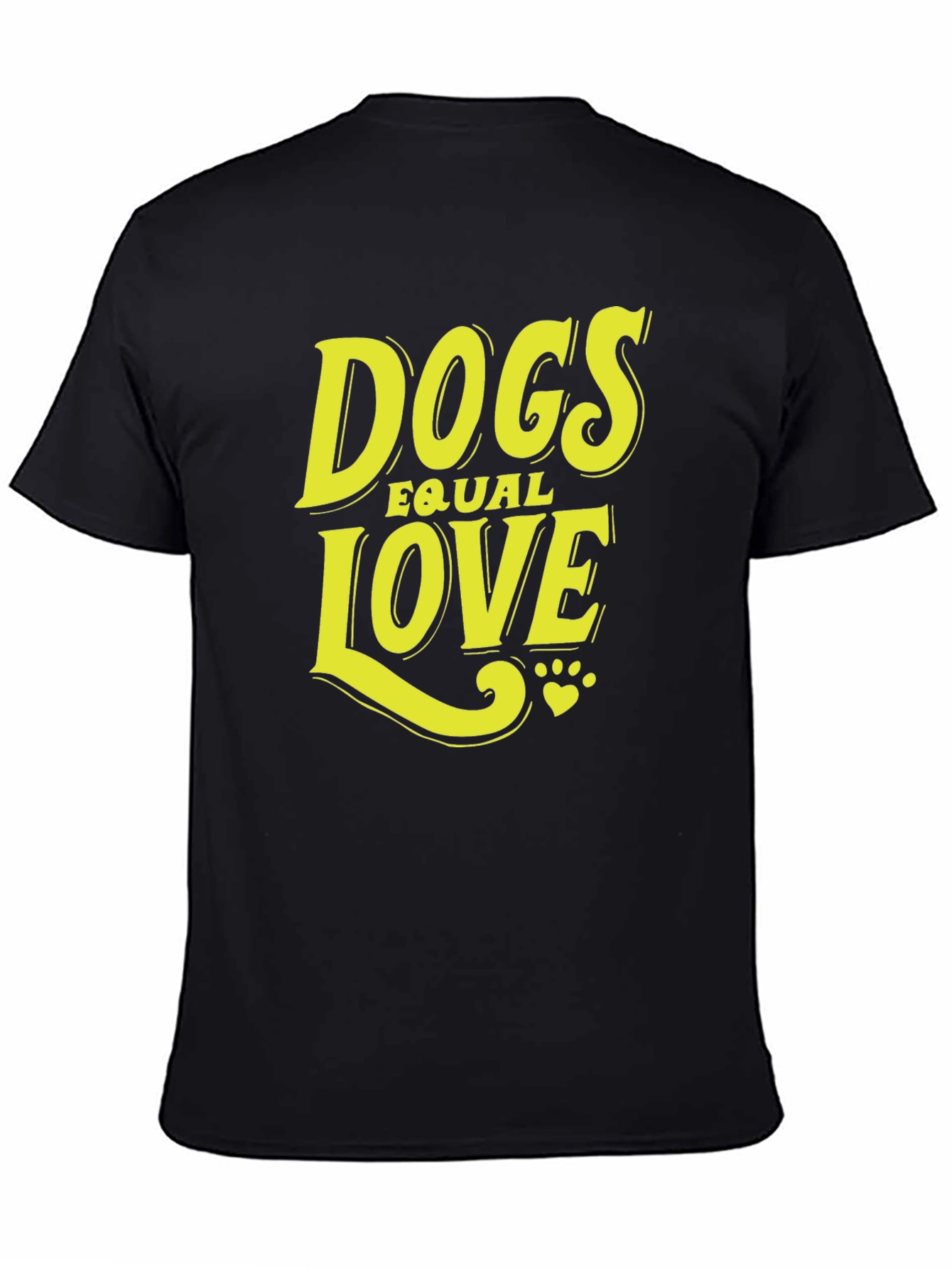 Dogs Equal Love Graphic T-Shirt - Black