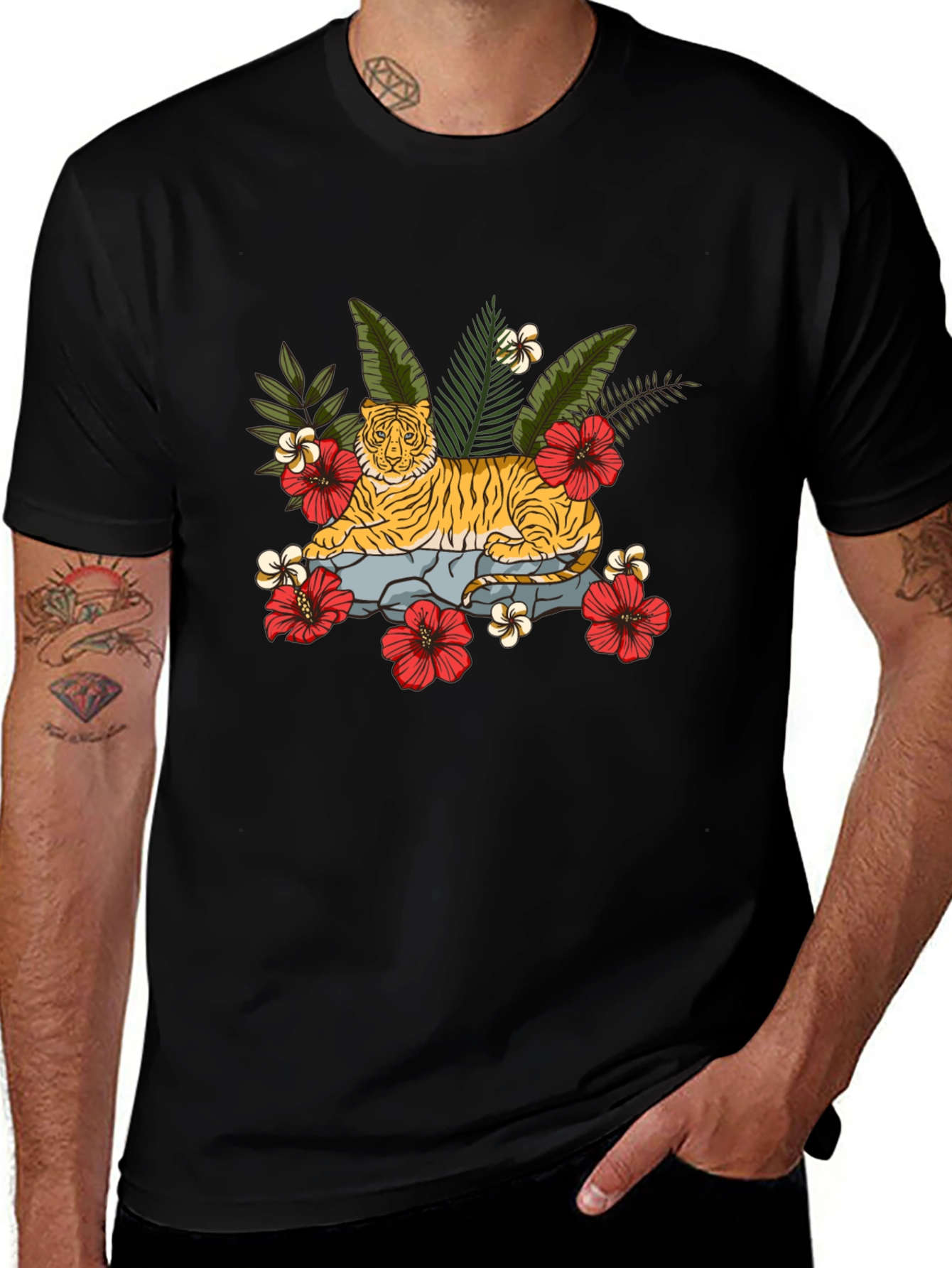 Tiger Floral Graphic Tee