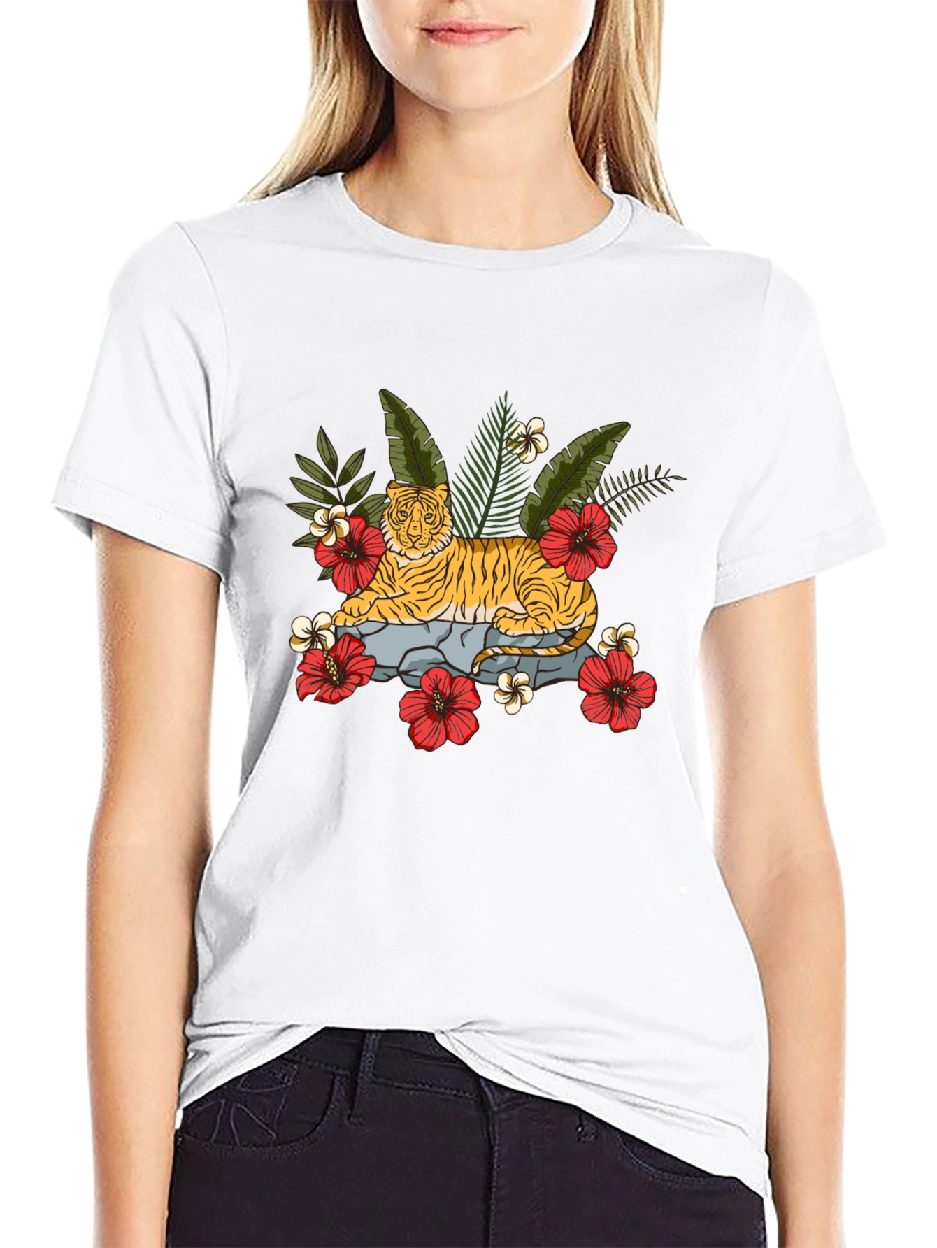 Tiger Floral Graphic Tee
