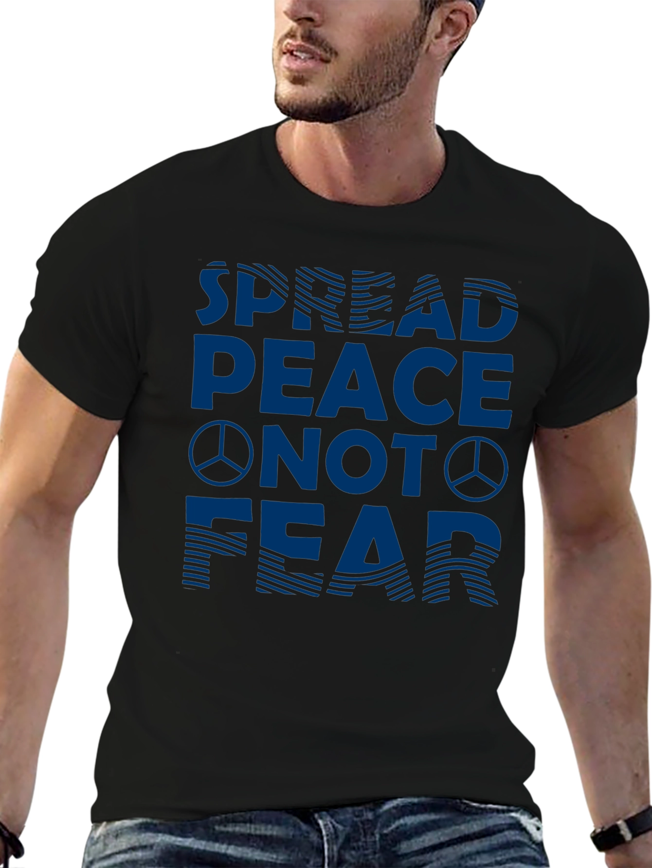 Spread Peace Not Fear Graphic Tee - Black