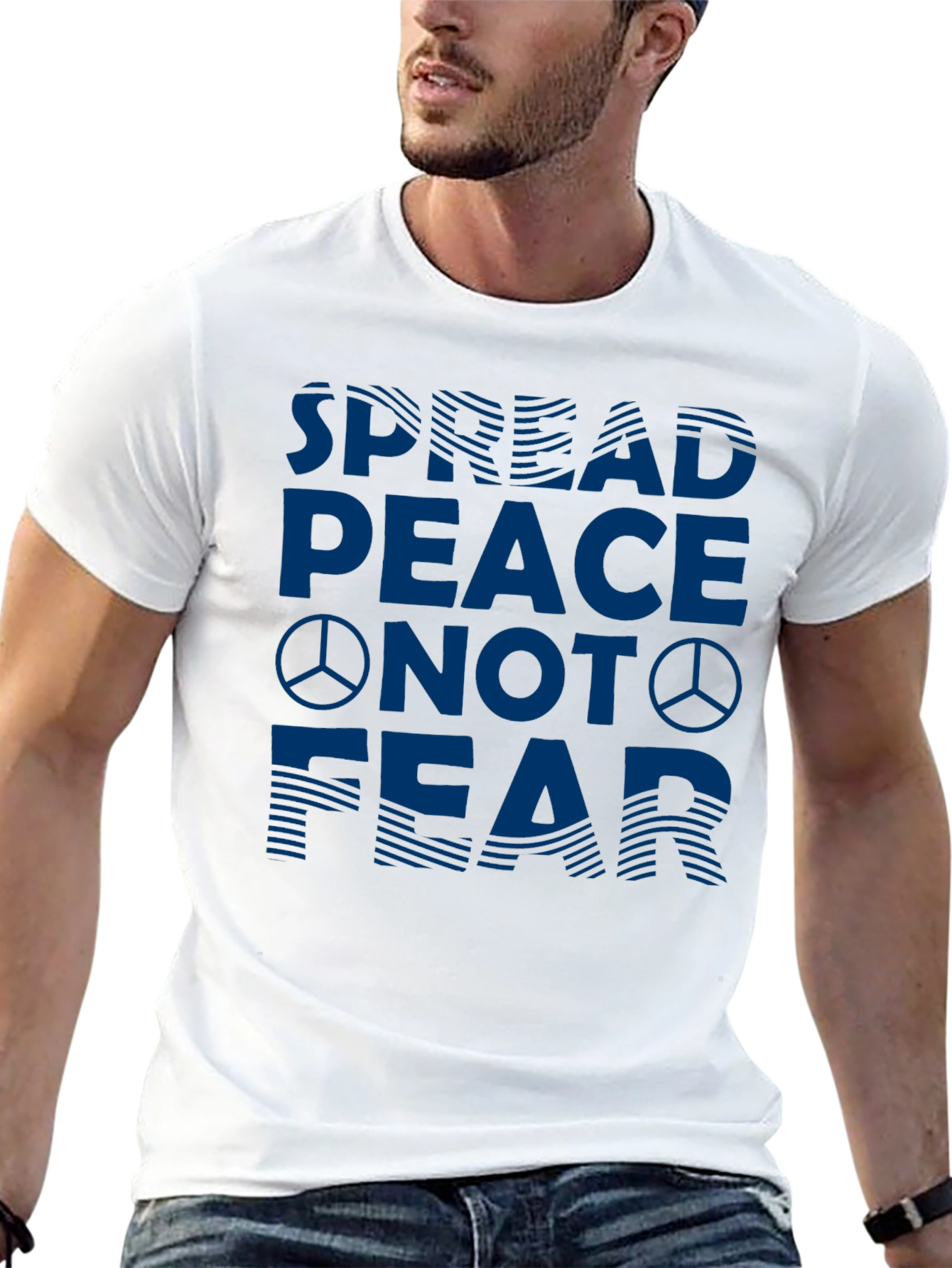 Spread Peace Not Fear Graphic Tee - Black