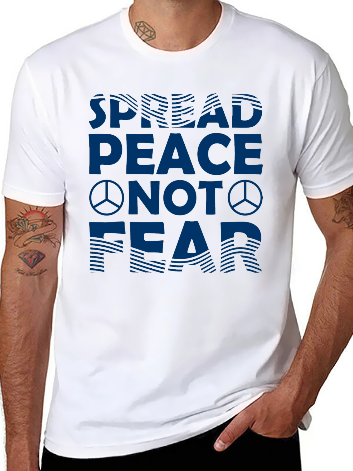 Spread Peace Not Fear Graphic Tee - Black
