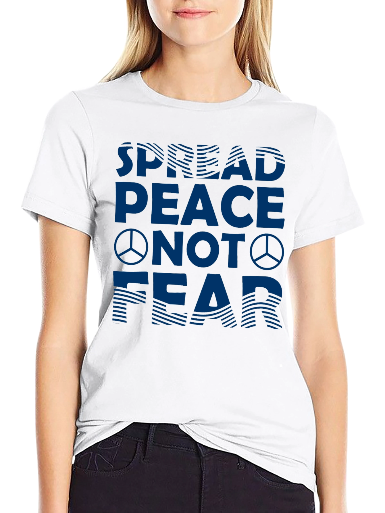 Spread Peace Not Fear Graphic Tee - Black