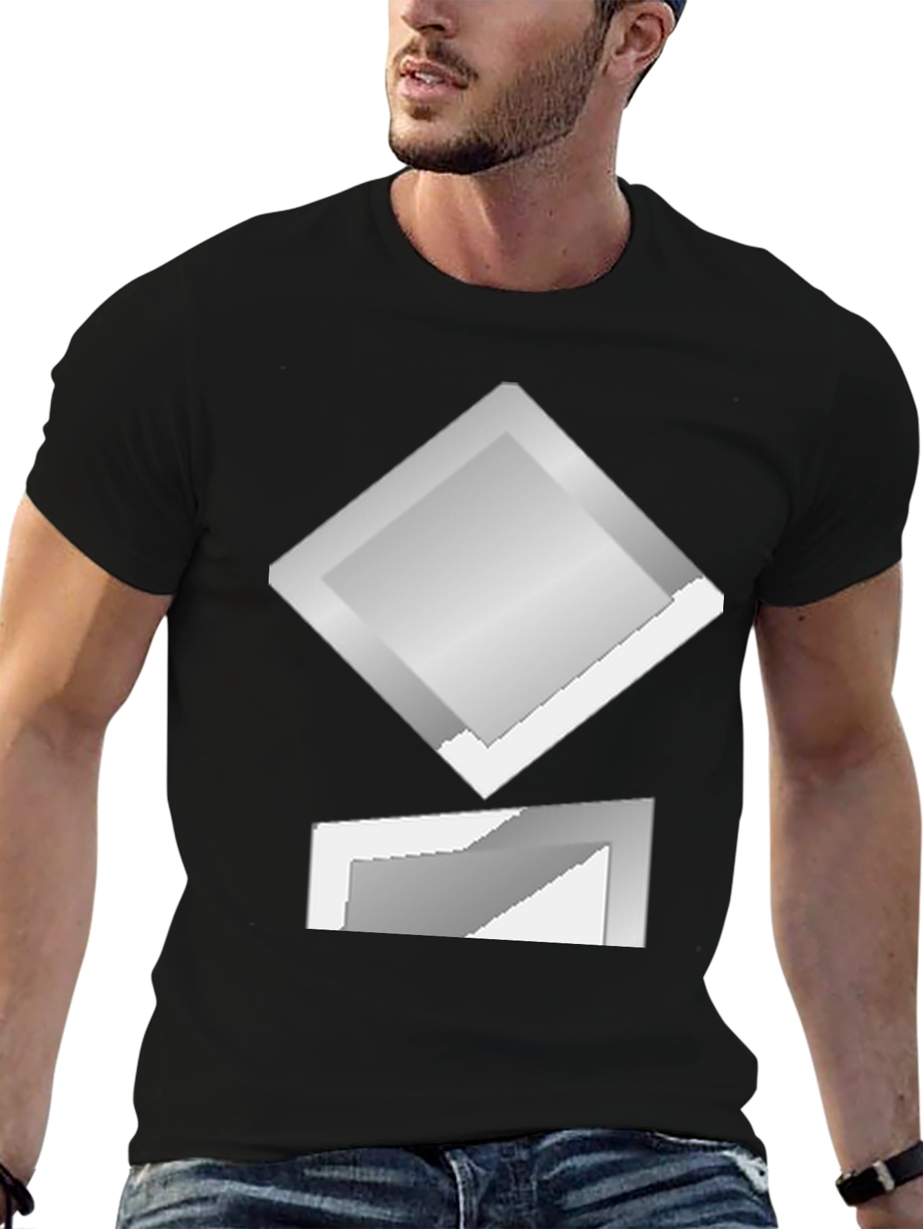 Geometric Graphic Print Crew Neck T-Shirt