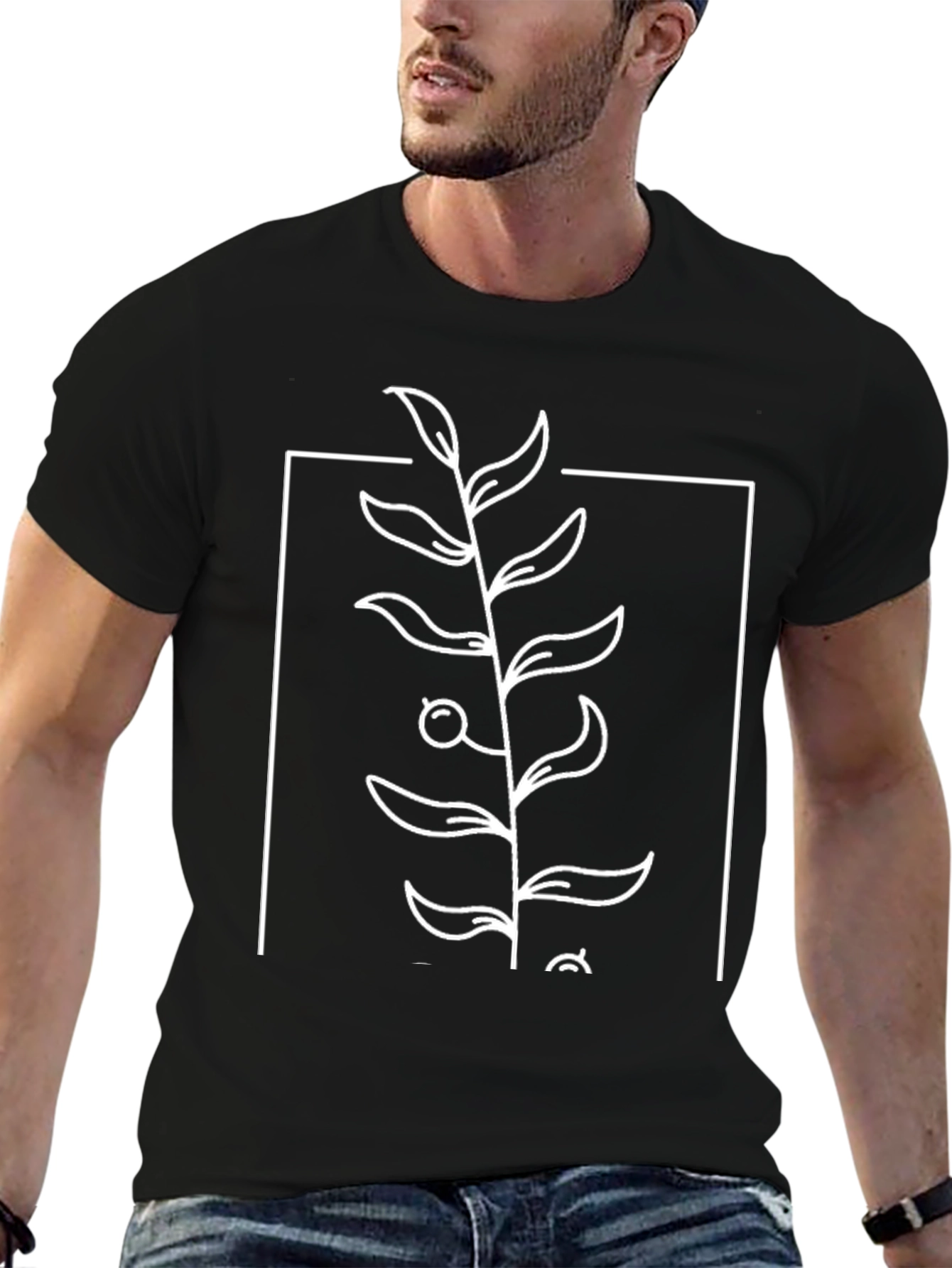 Minimalist Botanical Graphic Tee - Modern Style