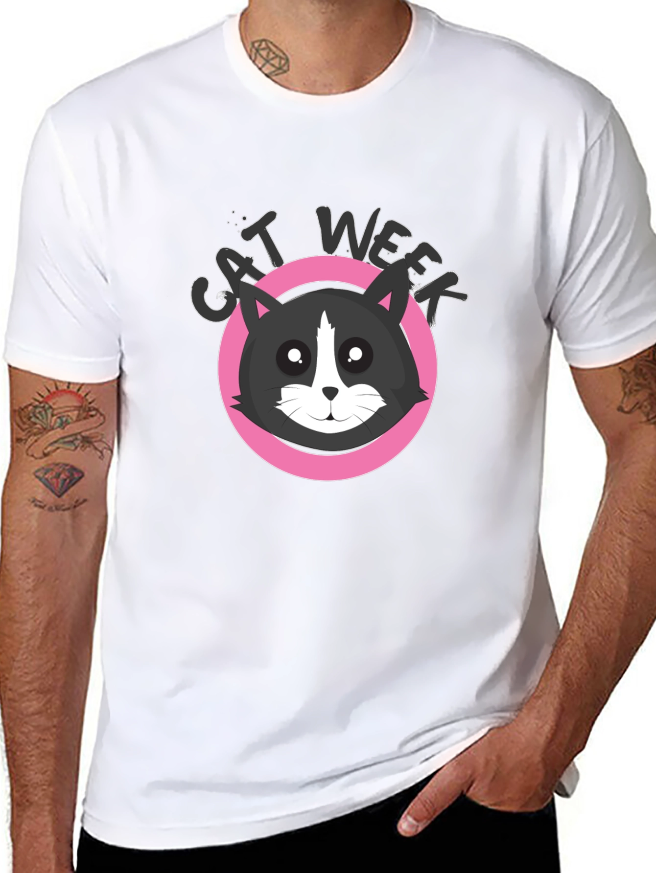 Cat Week Black T-Shirt