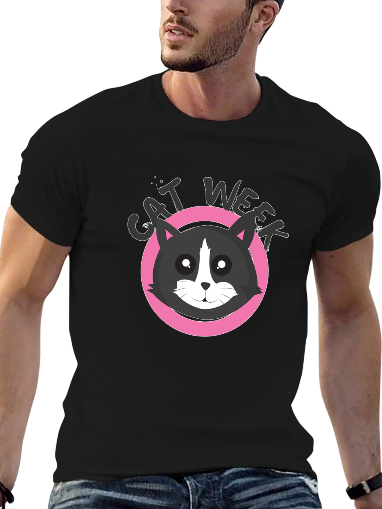 Cat Week Black T-Shirt