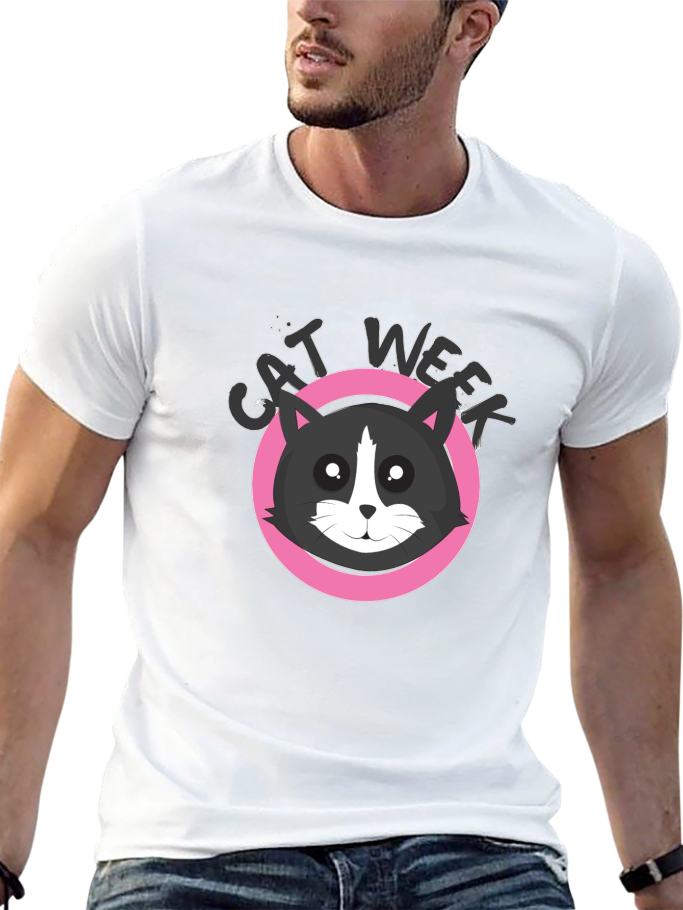 Cat Week Black T-Shirt