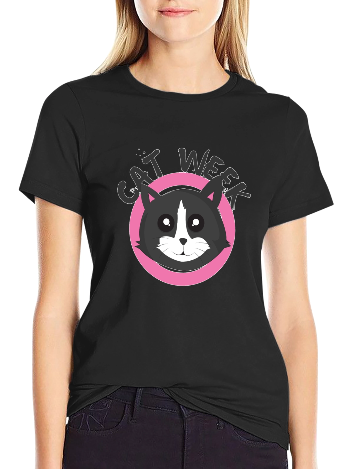 Cat Week Black T-Shirt