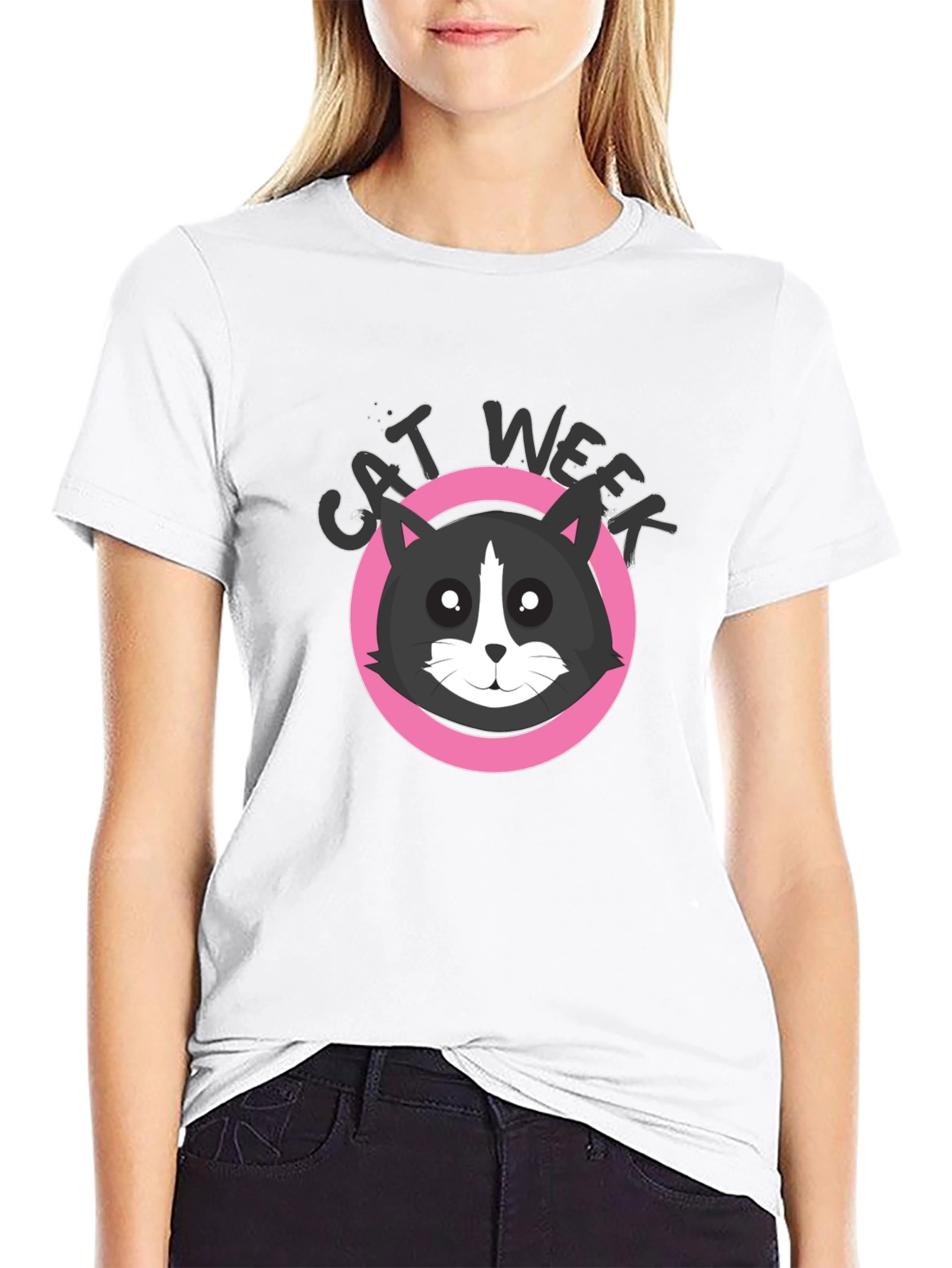 Cat Week Black T-Shirt