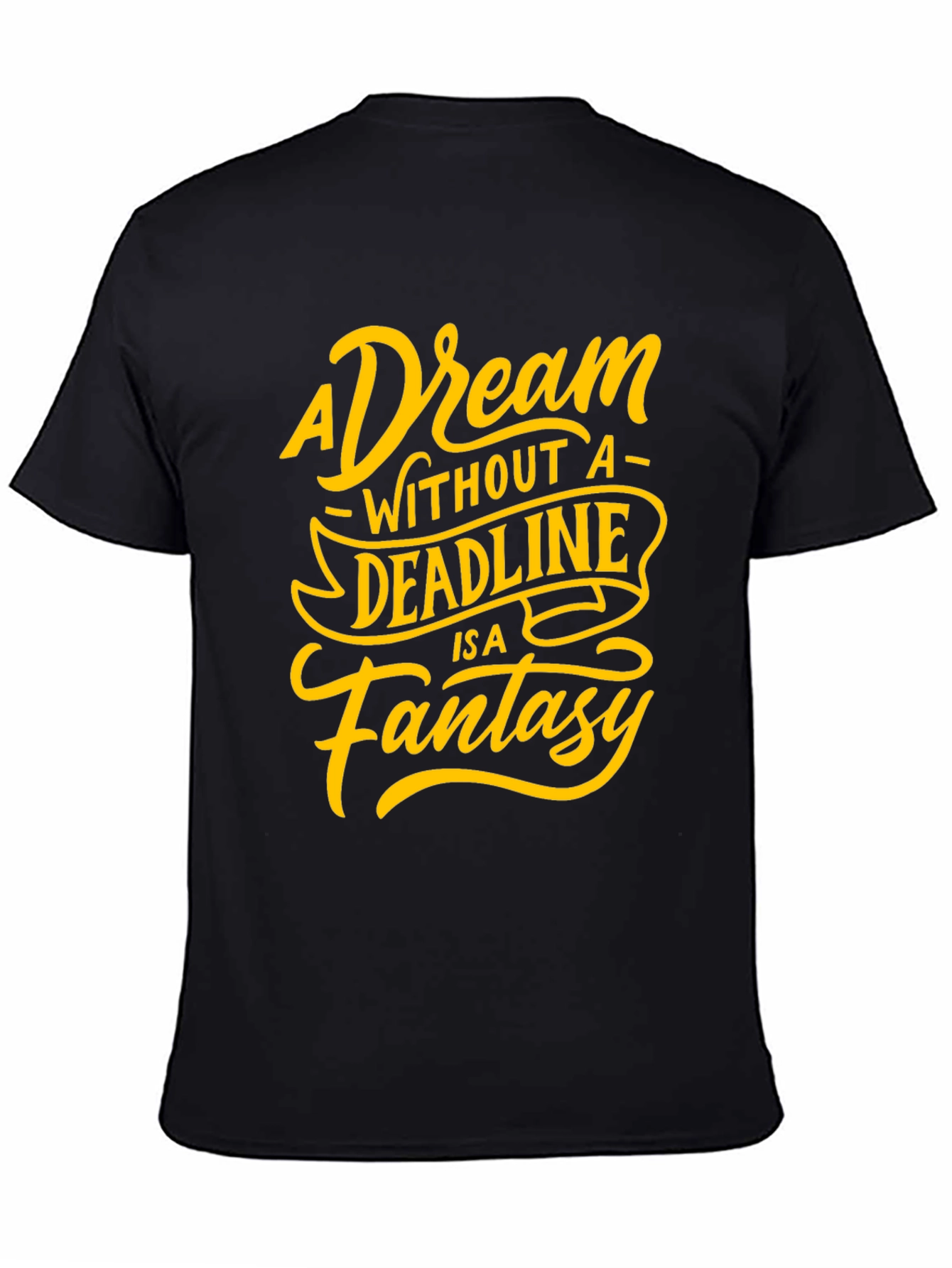 Dream Deadline Fantasy Graphic Tee - Stylish Black T-Shirt