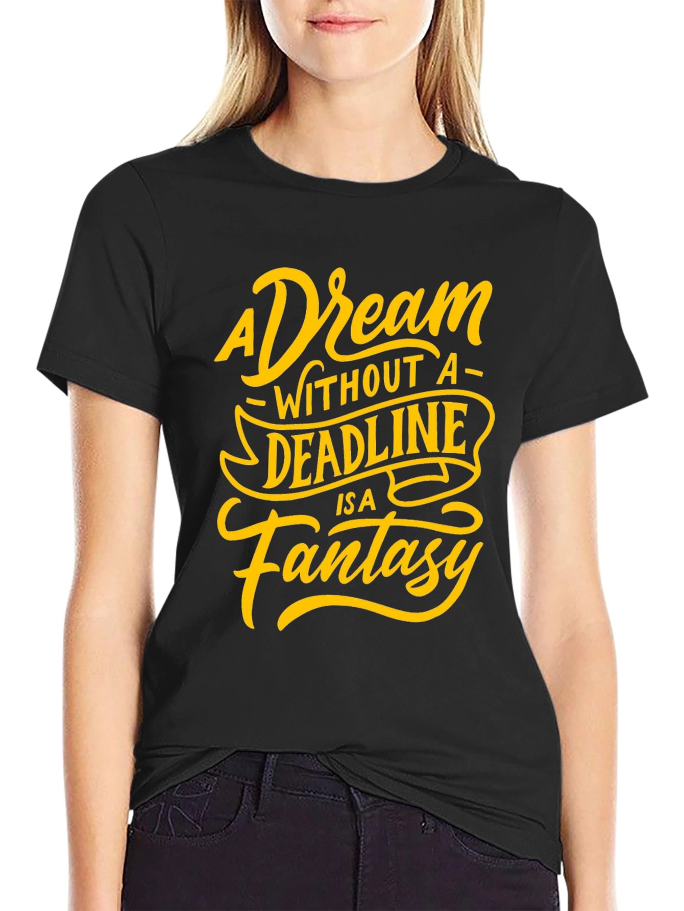 Dream Deadline Fantasy Graphic Tee - Stylish Black T-Shirt