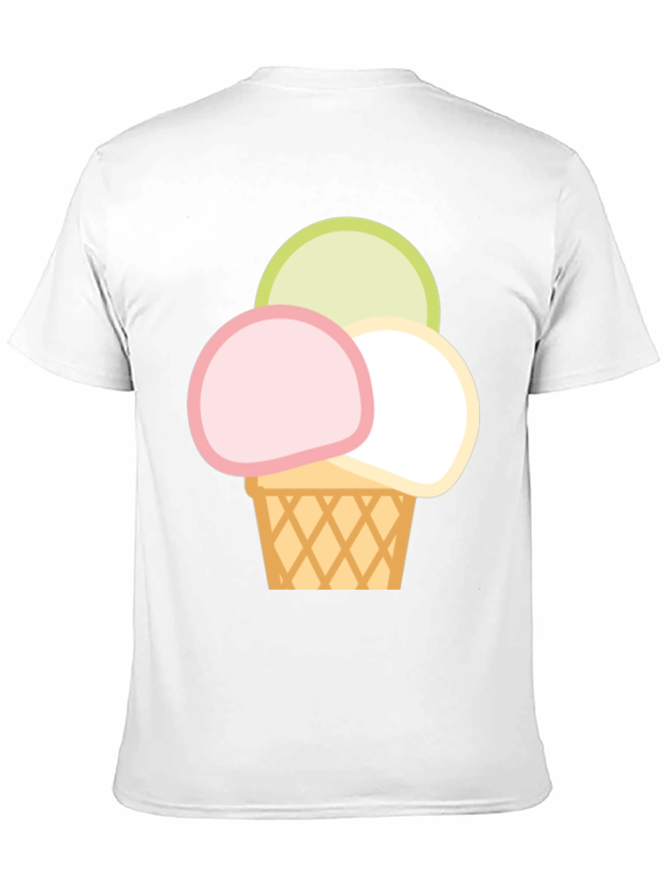 Ice Cream Scoop Graphic Tee - Casual Cotton T-Shirt