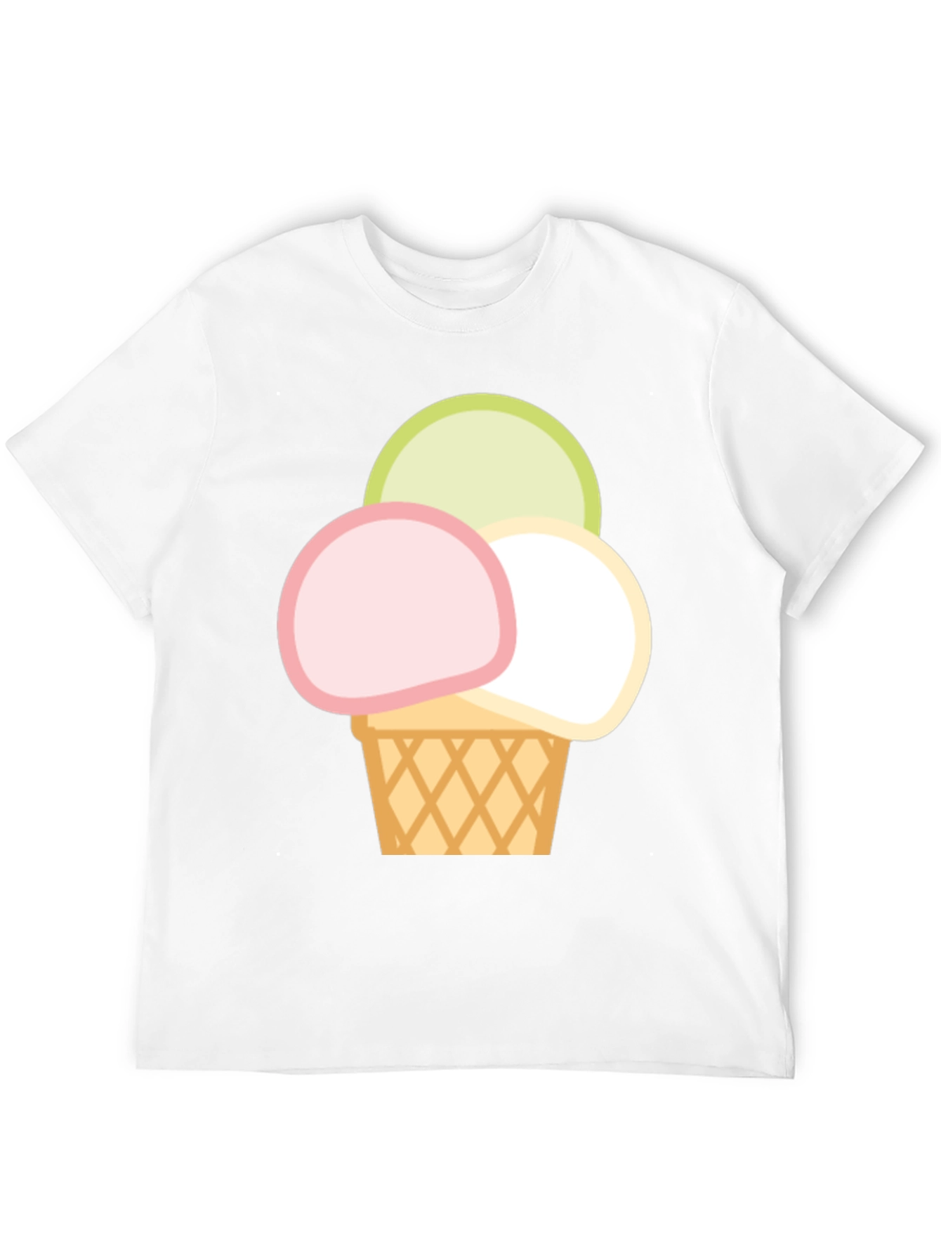 Ice Cream Scoop Graphic Tee - Casual Cotton T-Shirt