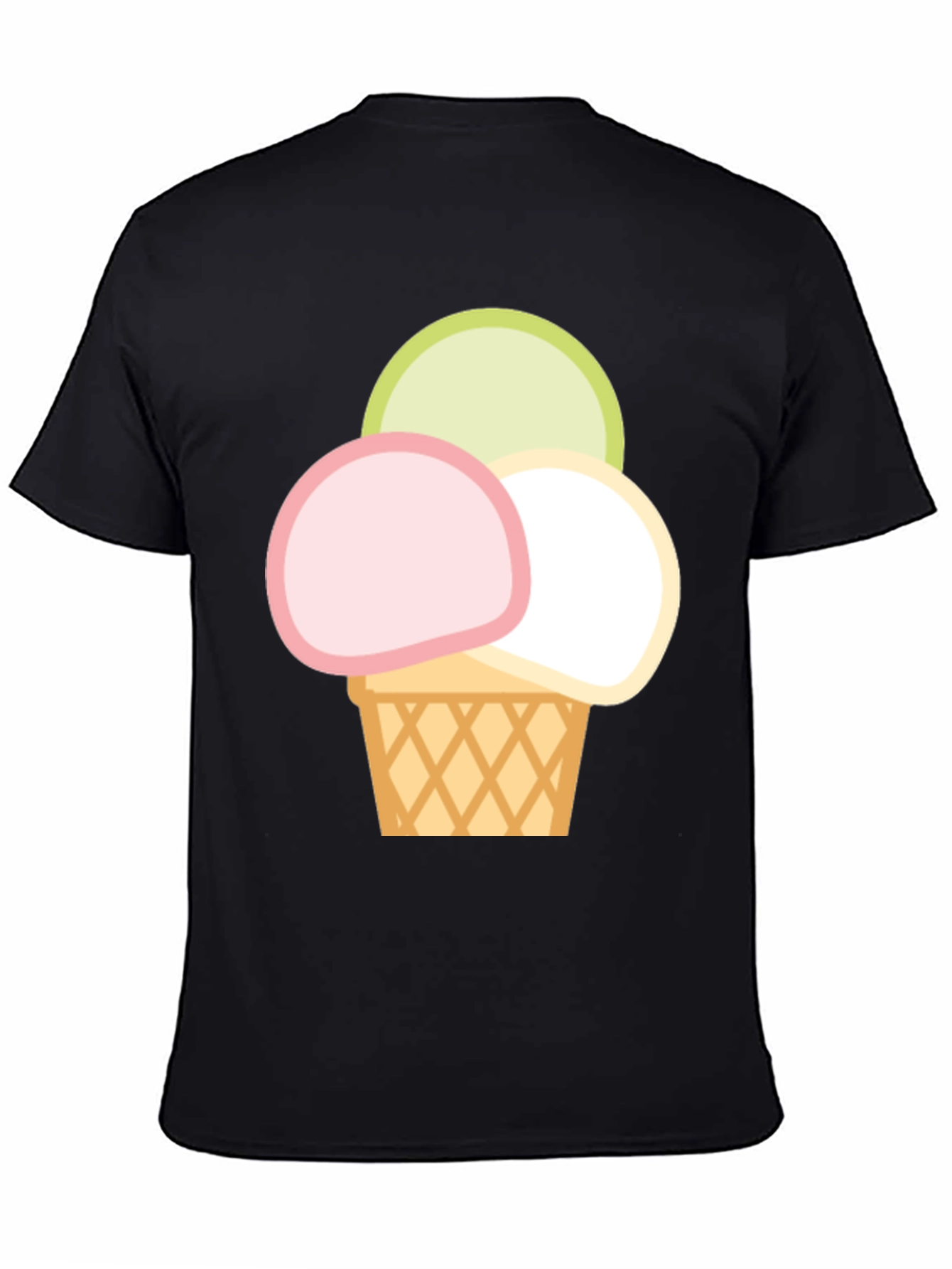 Ice Cream Scoop Graphic Tee - Casual Cotton T-Shirt