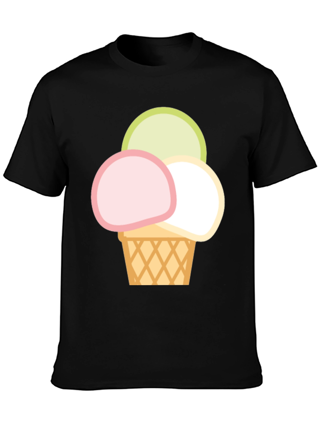 Ice Cream Scoop Graphic Tee - Casual Cotton T-Shirt