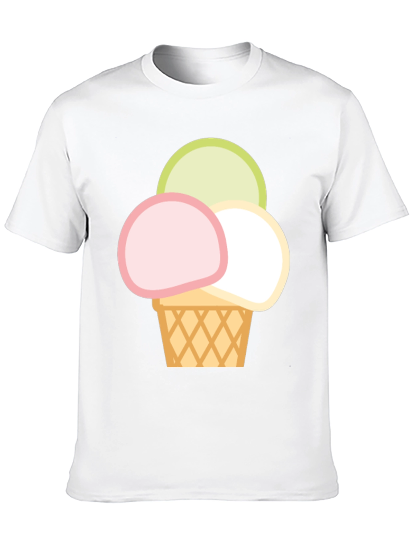 Ice Cream Scoop Graphic Tee - Casual Cotton T-Shirt